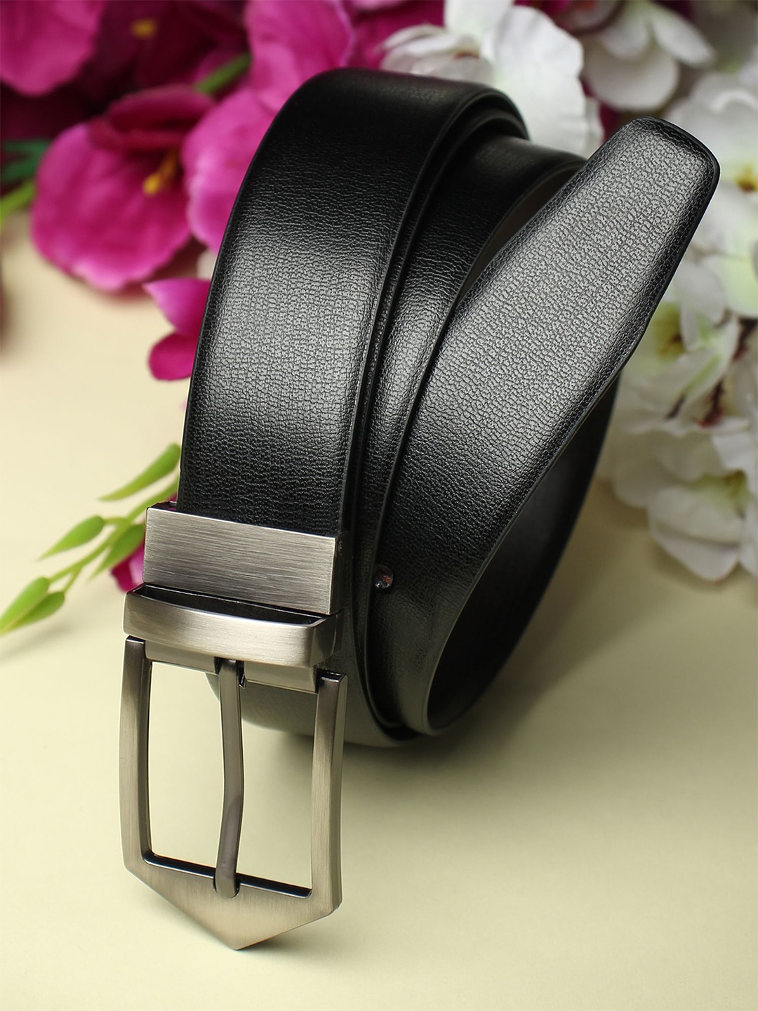 

Provogue Men Textured Reversible Formal Belt, Black