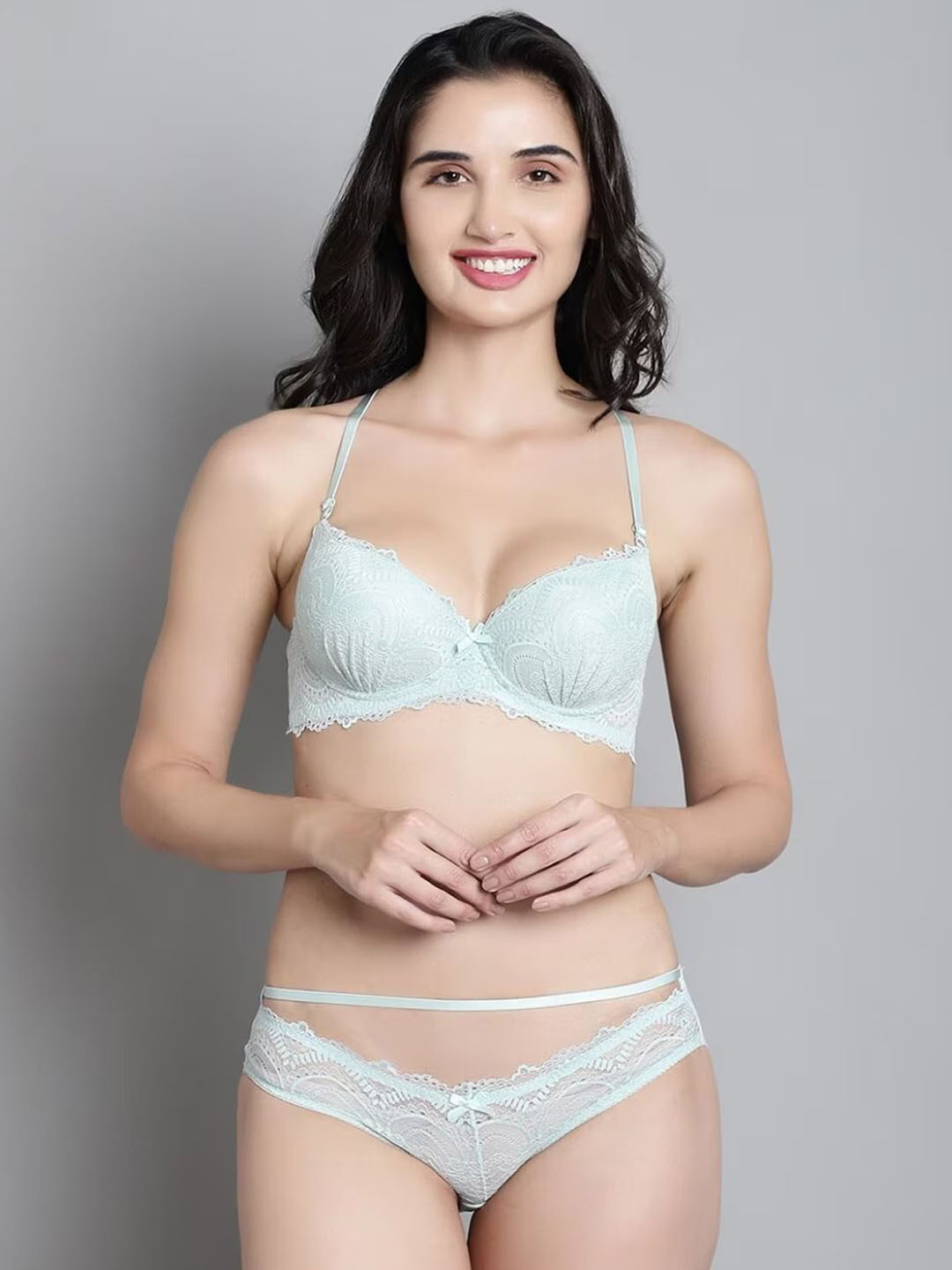 

NOUN Self Design Padded Lingerie Set NJP104_28A, Sea green