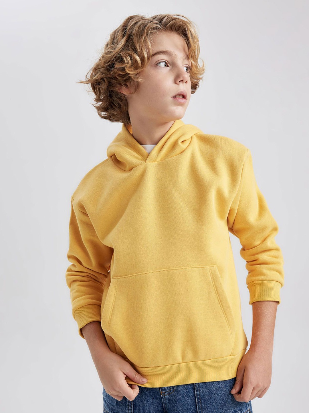 

DeFacto Boys Hooded Pullover Sweater, Yellow