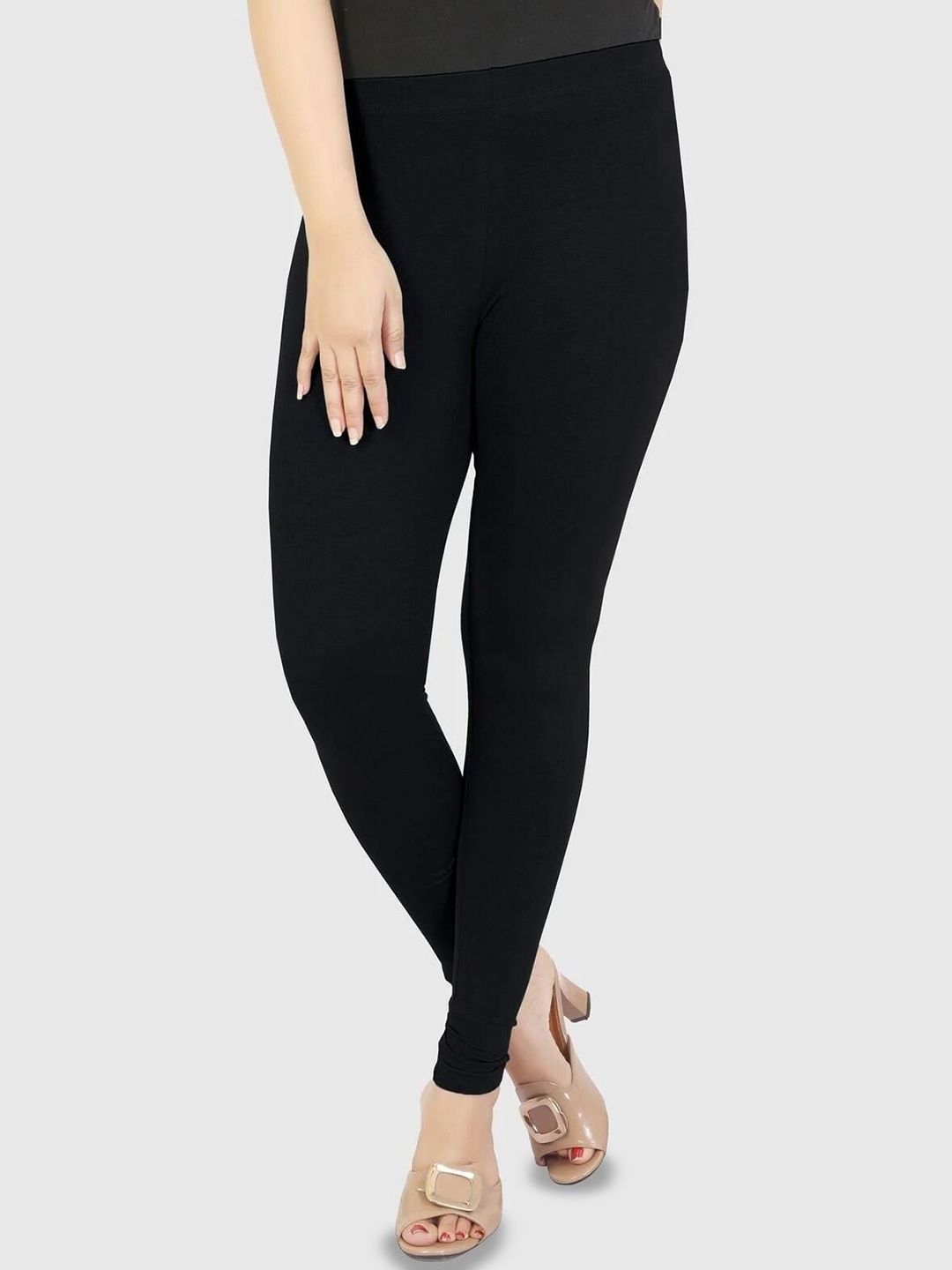 

COTTON CULTURE Women Mid-Rise Ankle-Length Leggings, Black