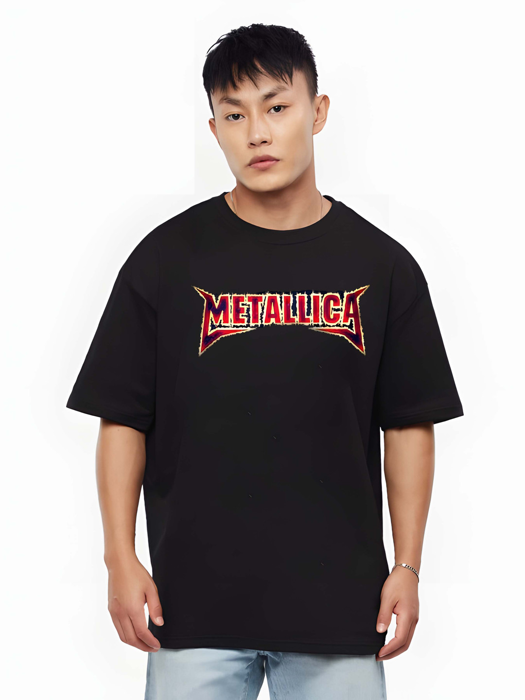 

BOWLIFESTYLE Men Drop-Shoulder Sleeves Pure Cotton T-shirt, Black