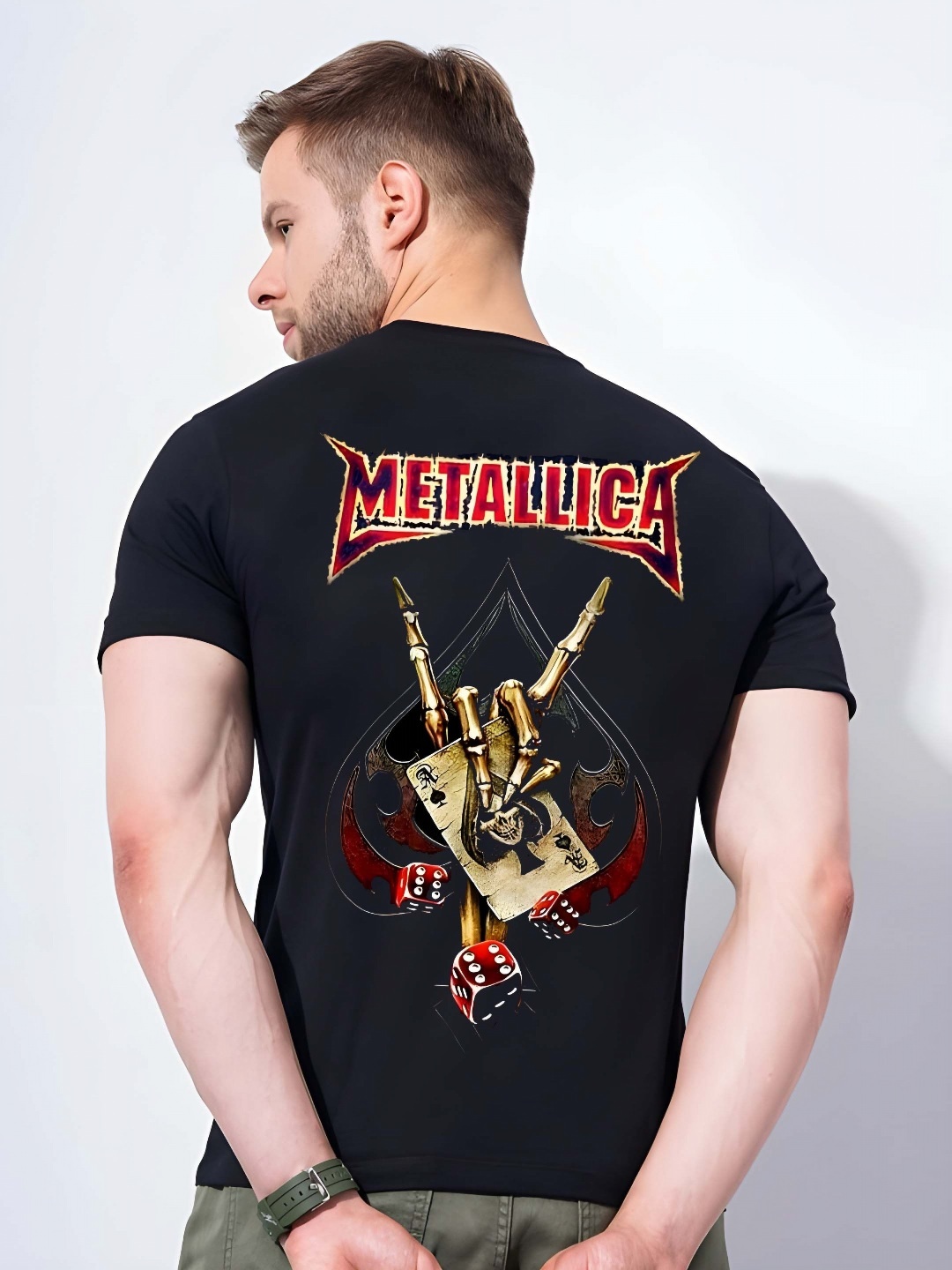 

Moda Rapido Men Drop-Shoulder Sleeves Pure Cotton T-shirt, Black