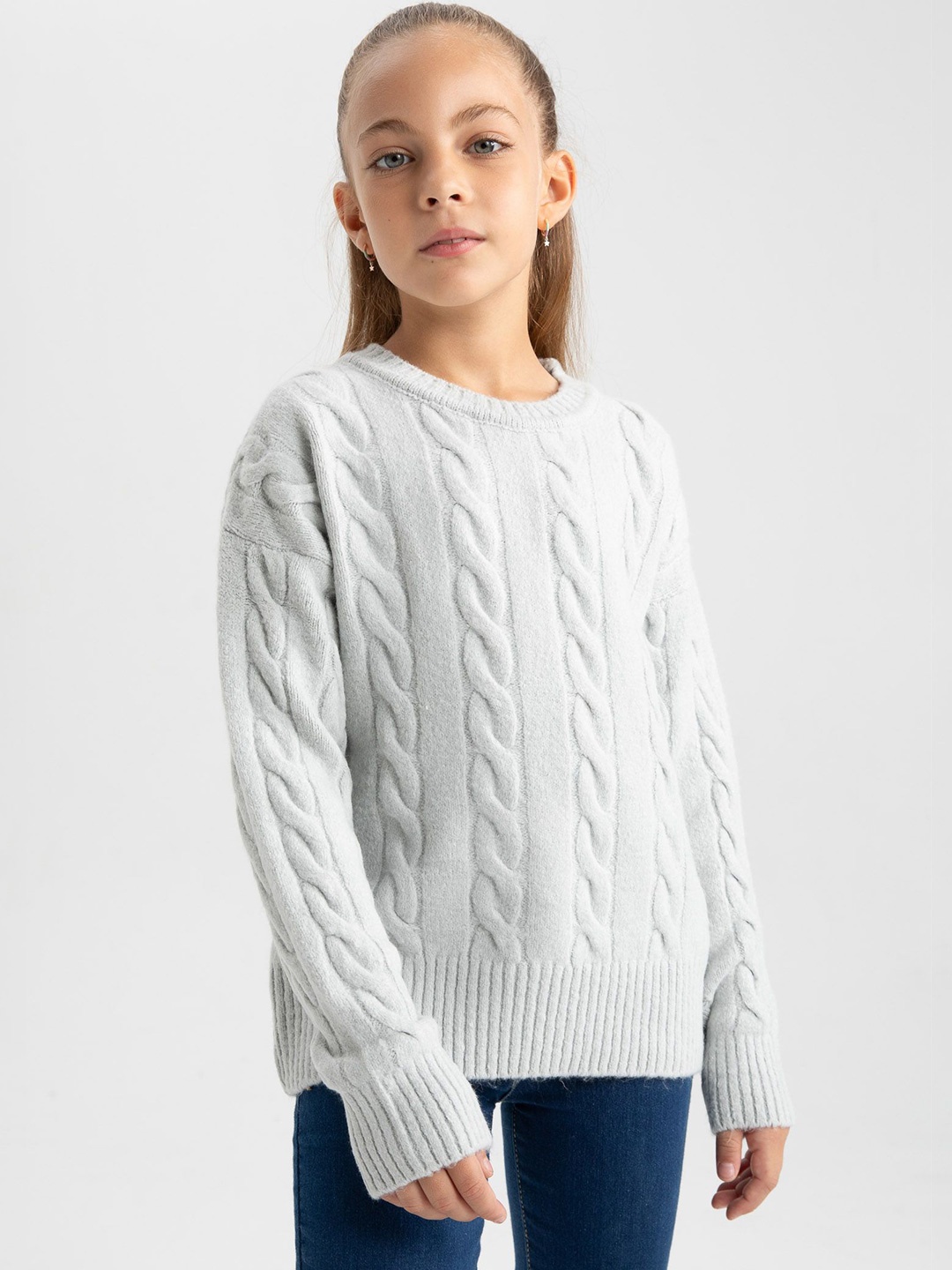 

DeFacto Girls Pullover Sweater, Grey