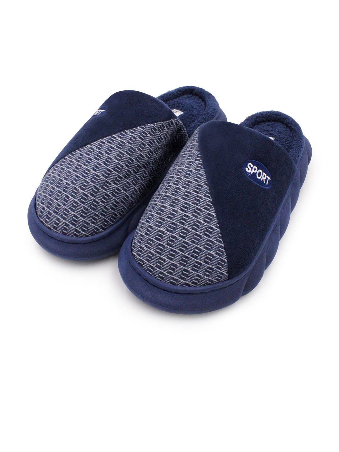 

JENNA Men Self Design Room Slippers, Blue