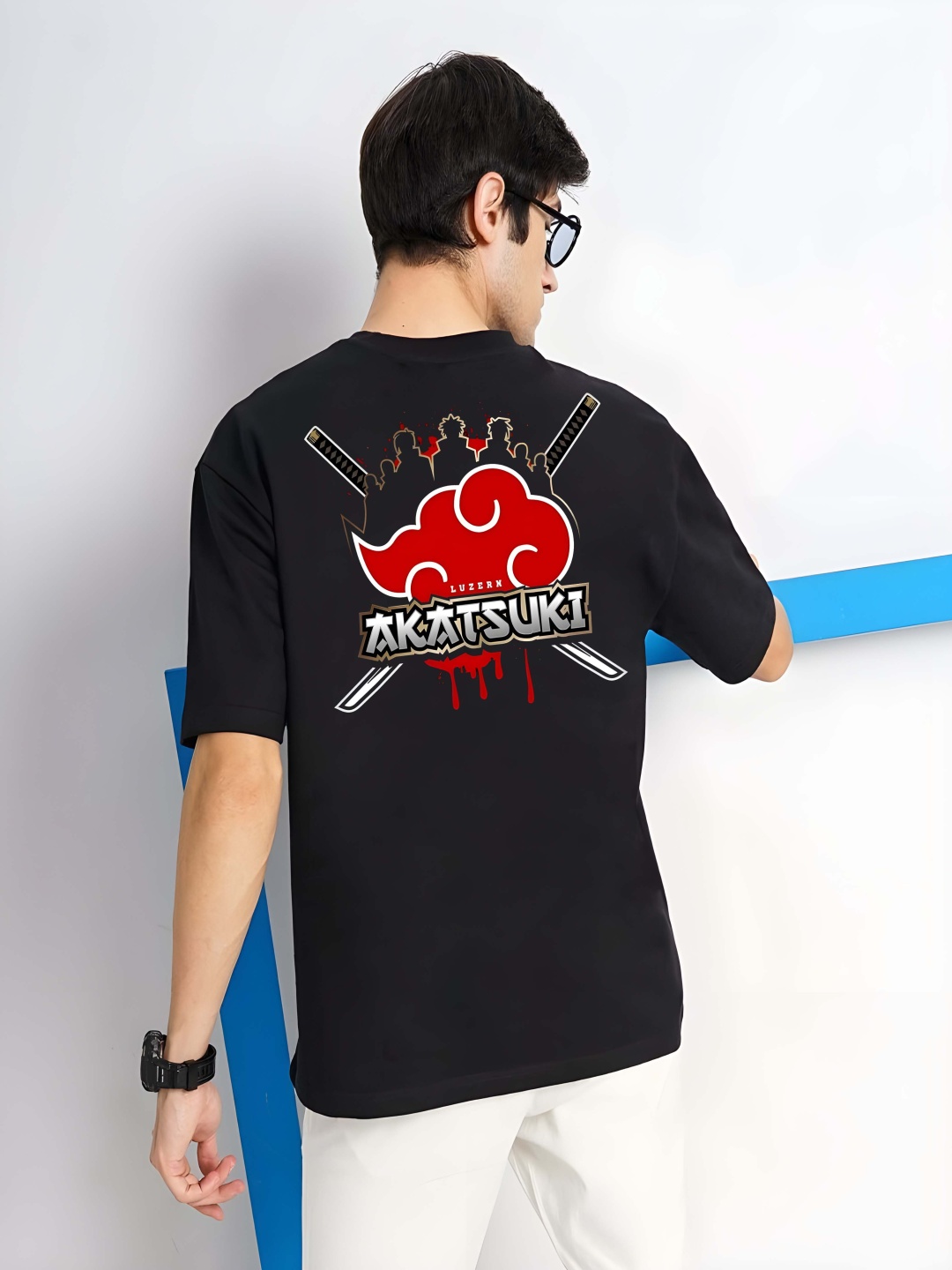 

Krimmple Men Drop-Shoulder Sleeves Pure Cotton T-shirt, Black