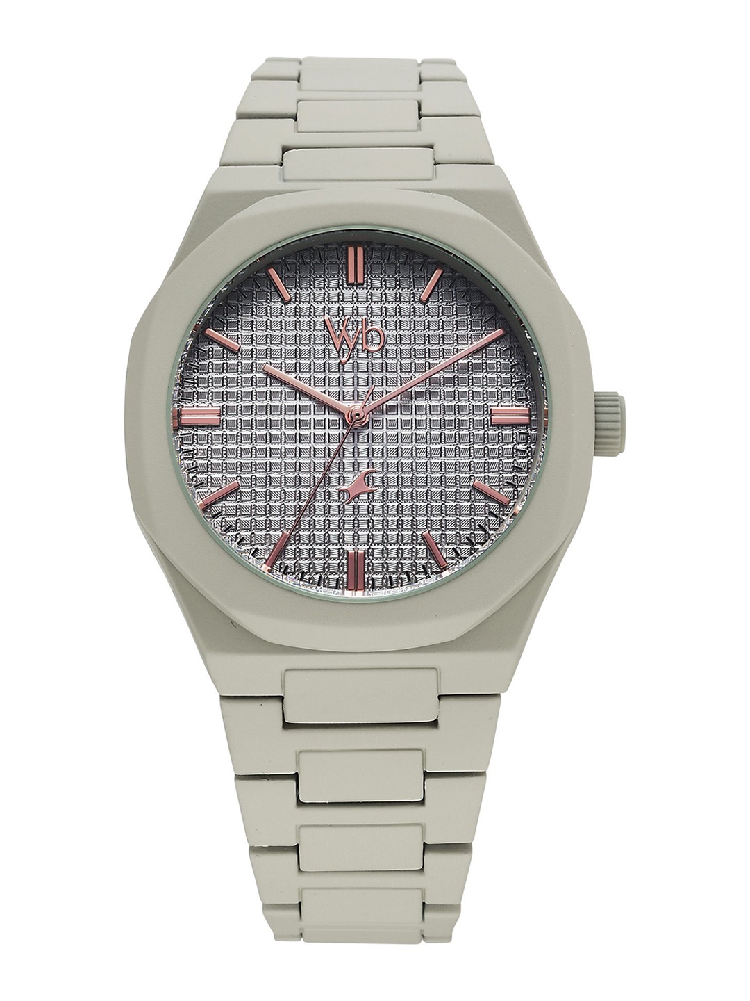 

Fastrack Men Textured Dial & Bracelet Style Straps Analogue Watch FV30015QM01W, Grey