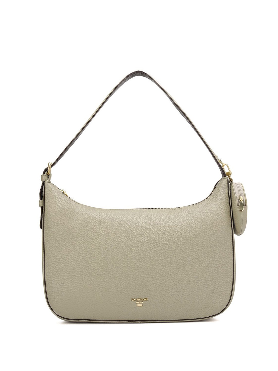 

Da Milano Women Textured Structured Leather Shoulder Bag, Cream