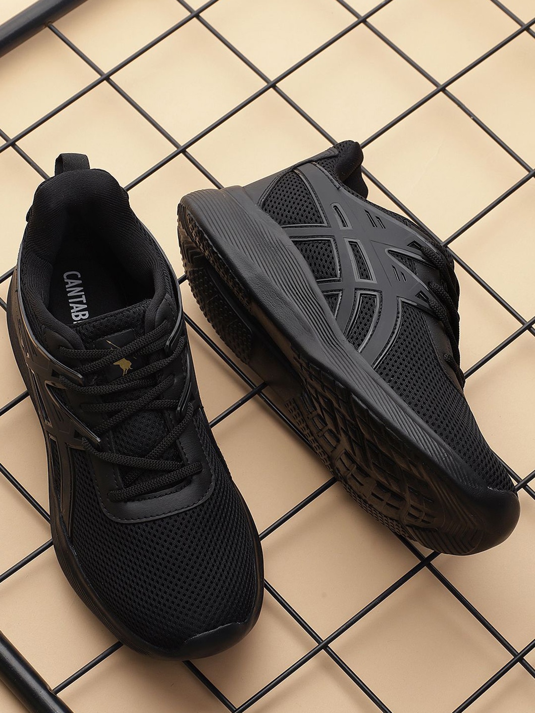 

Cantabil Men Mesh Running Shoes, Black