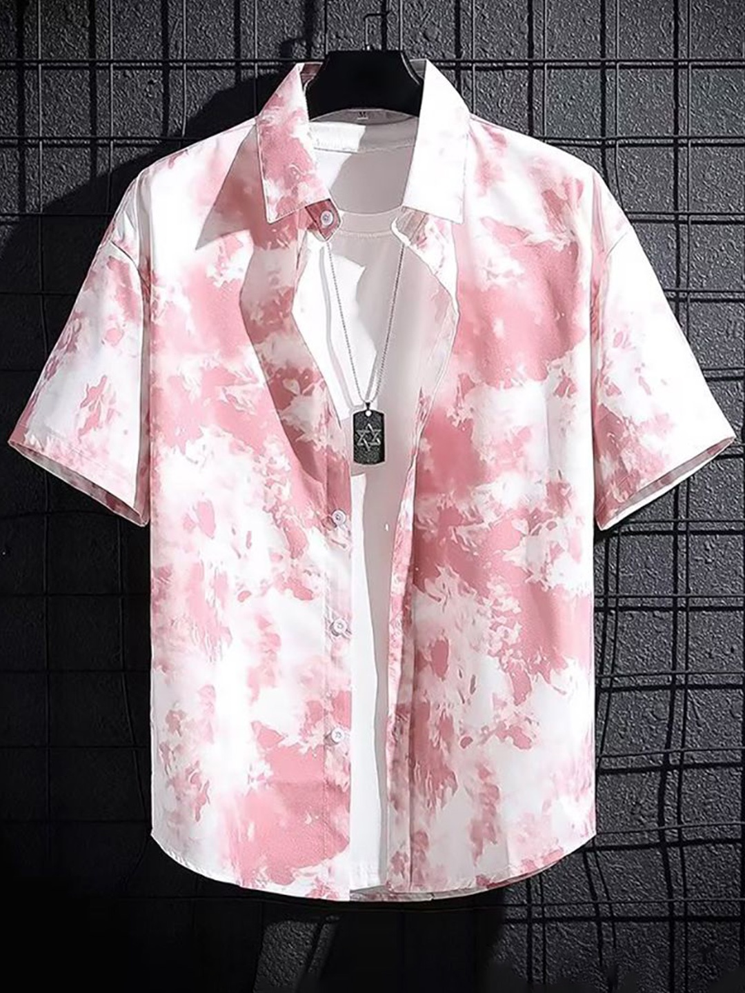 

StyleCast x Revolte Men Abstract Printed Casual Shirt, Pink