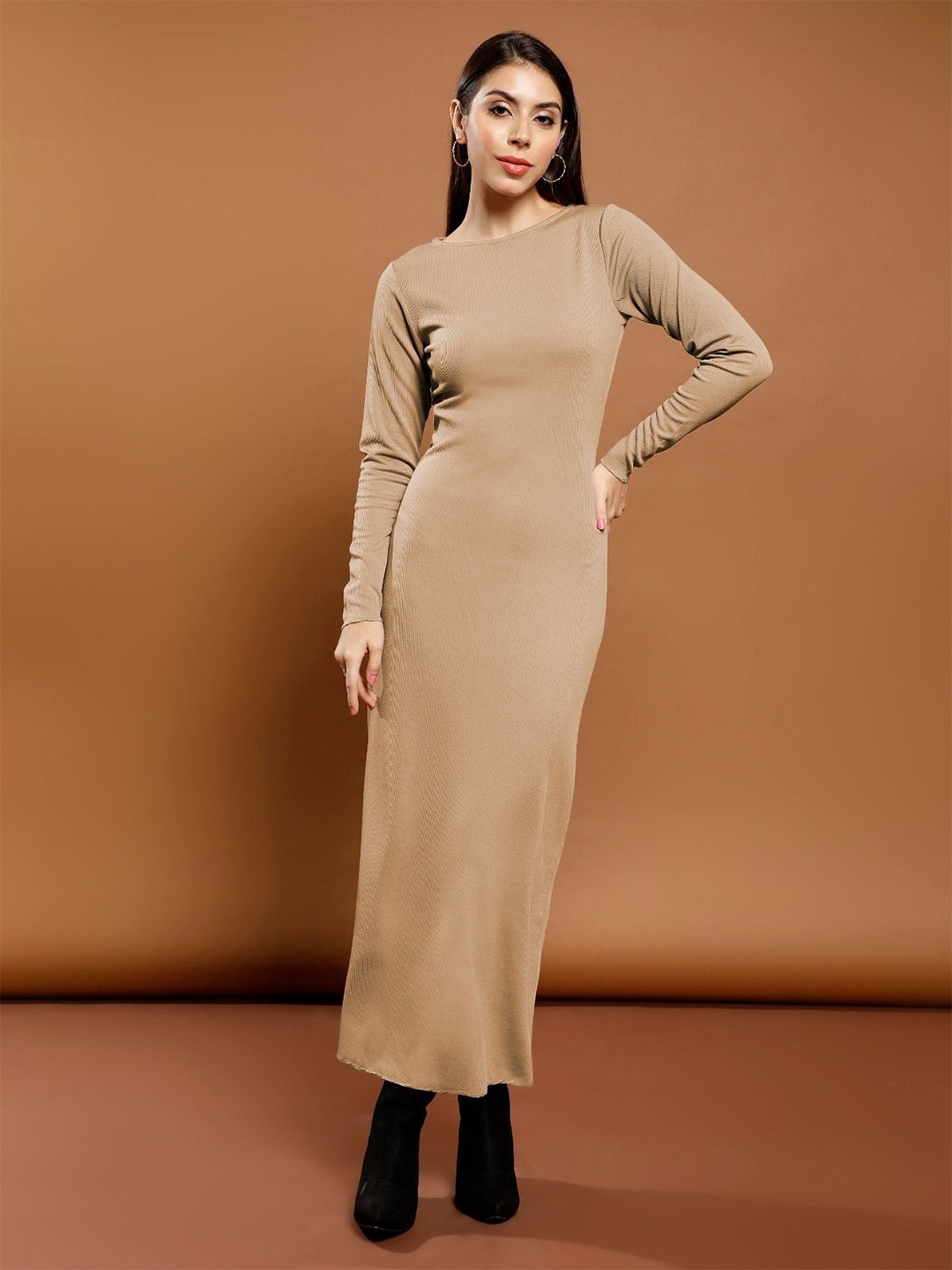 

Athena Immutable Women Bodycon Maxi Dress, Beige