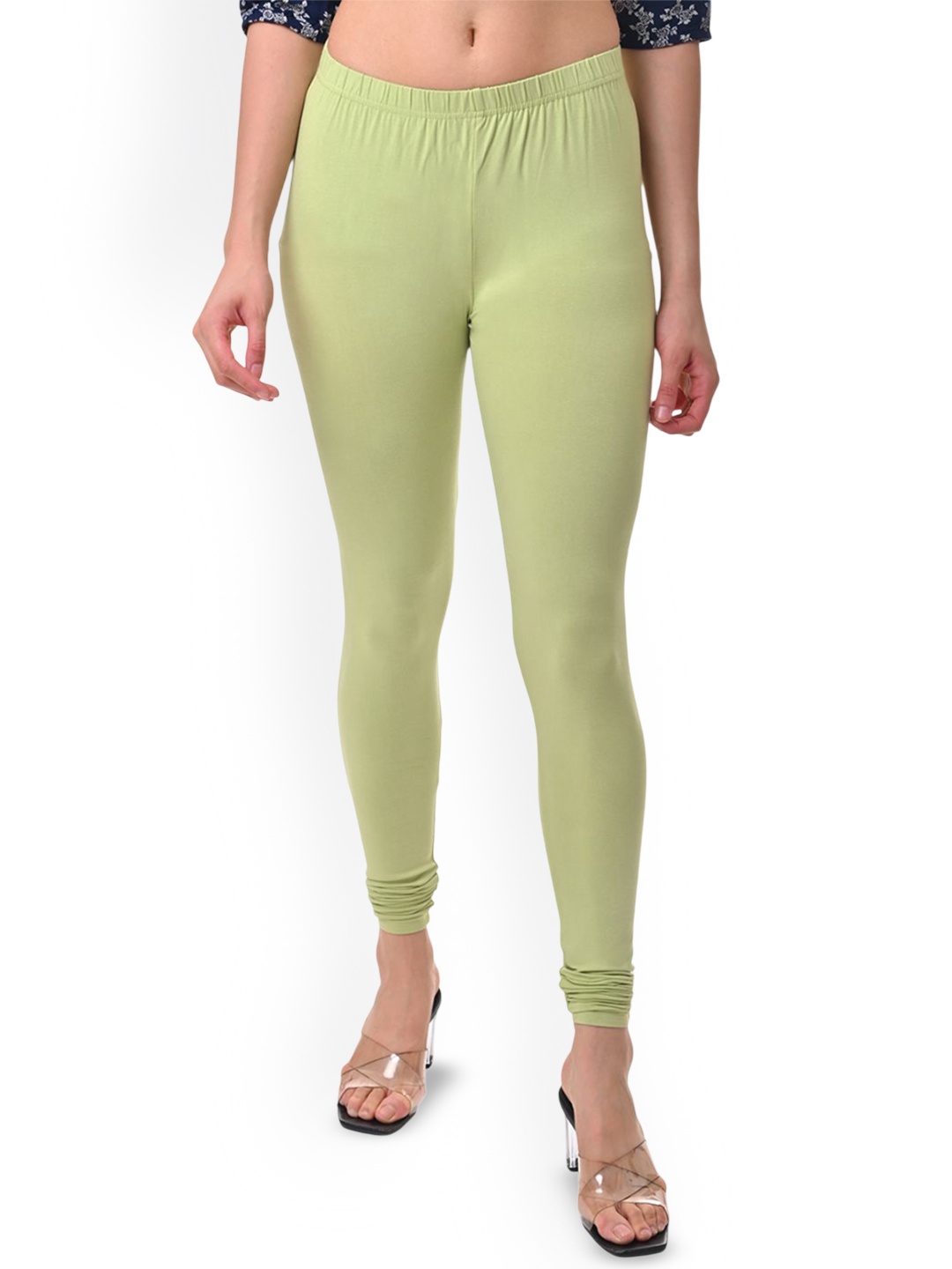

Fly Birds Women Mid-Rise Churidar-Length Leggings, Green