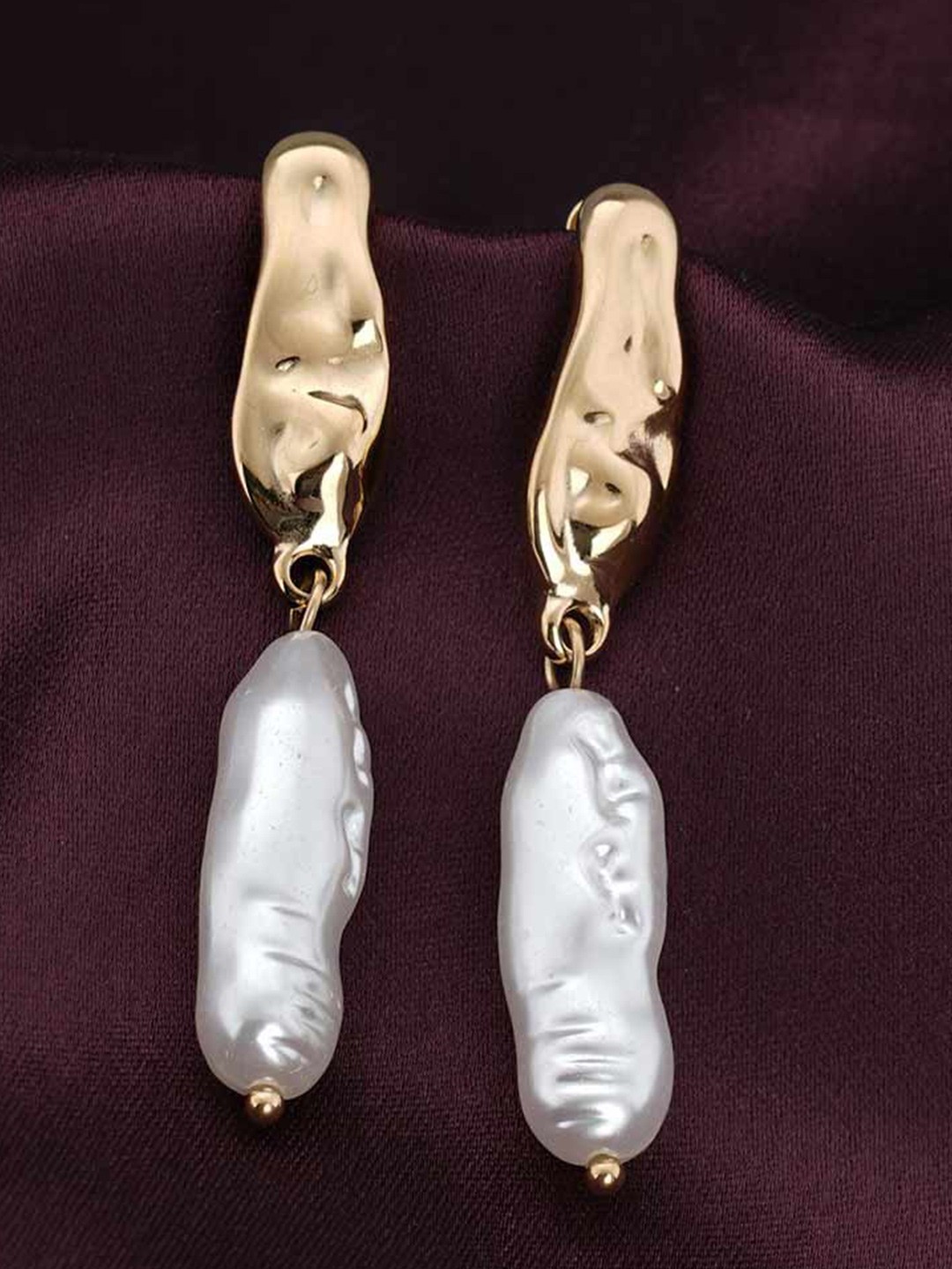 

PALMONAS Contemporary Drop Earrings, Gold