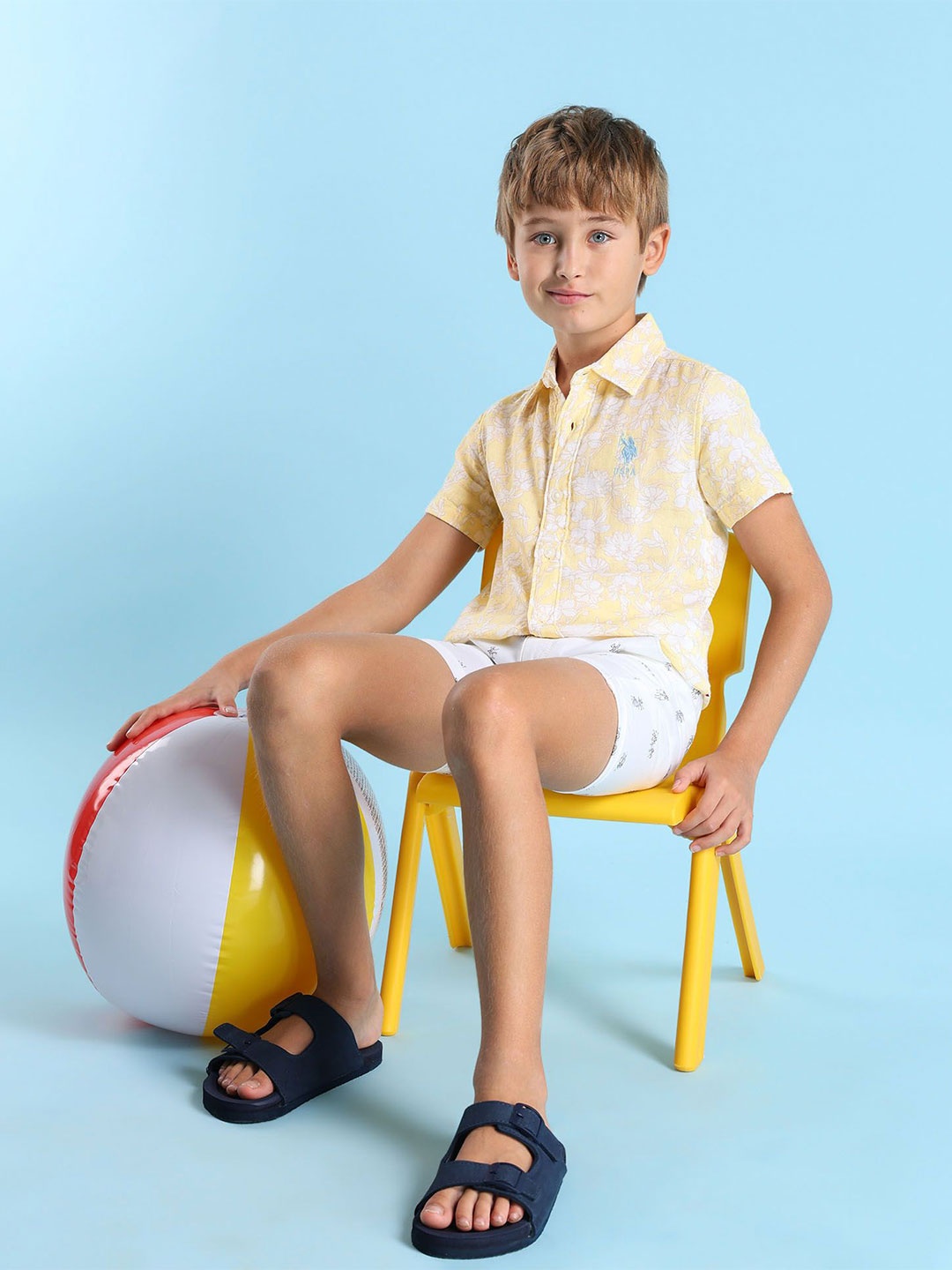 

U.S. Polo Assn. Kids Boys Classic Floral Opaque Printed Casual Shirt, Yellow