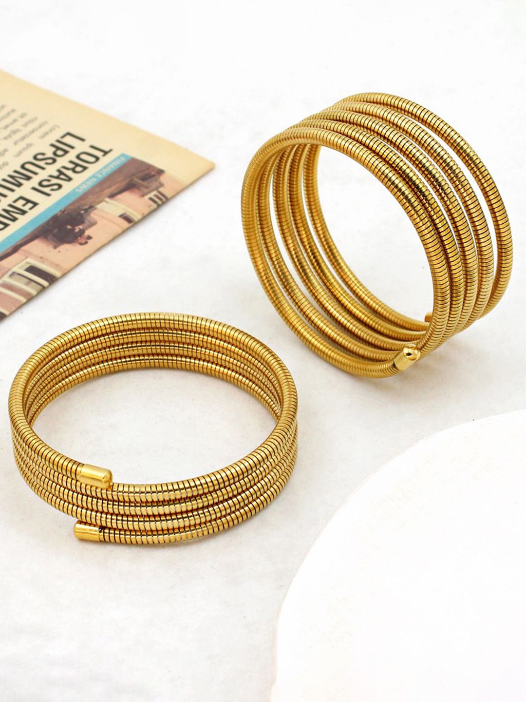 

KAORI BY SHREYA AGARWAL Gold-Plated Stainless Steel Multistrand Layered Bracelet