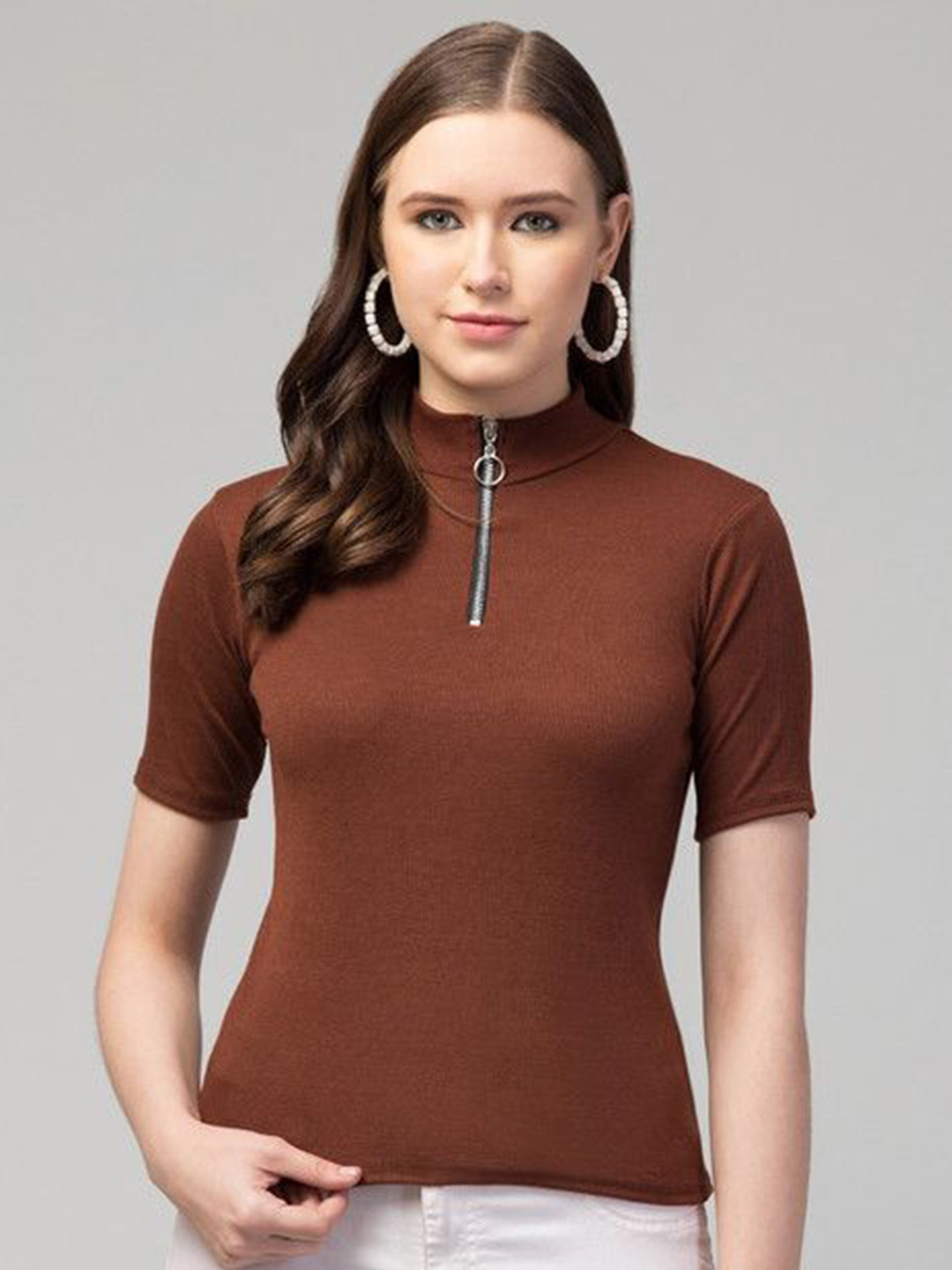 

STYLE PREZONE Top, Brown