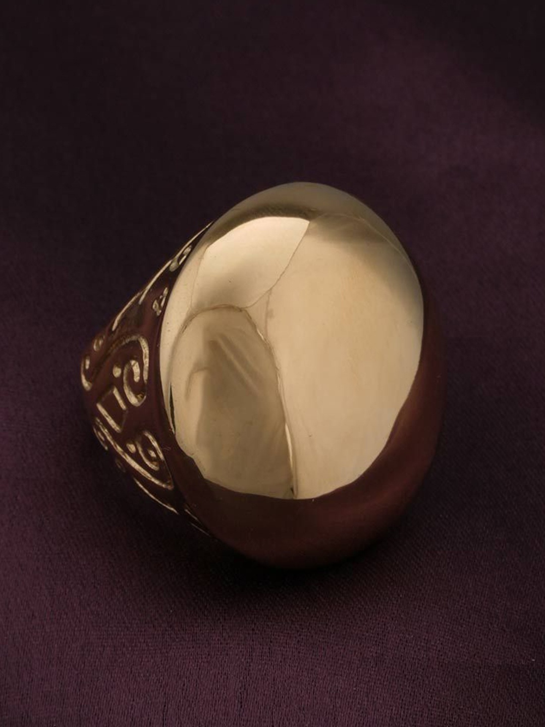 

PALMONAS Gold-Plated Stainless Steel Waterproof & Anti-Tarnish Dome Ring