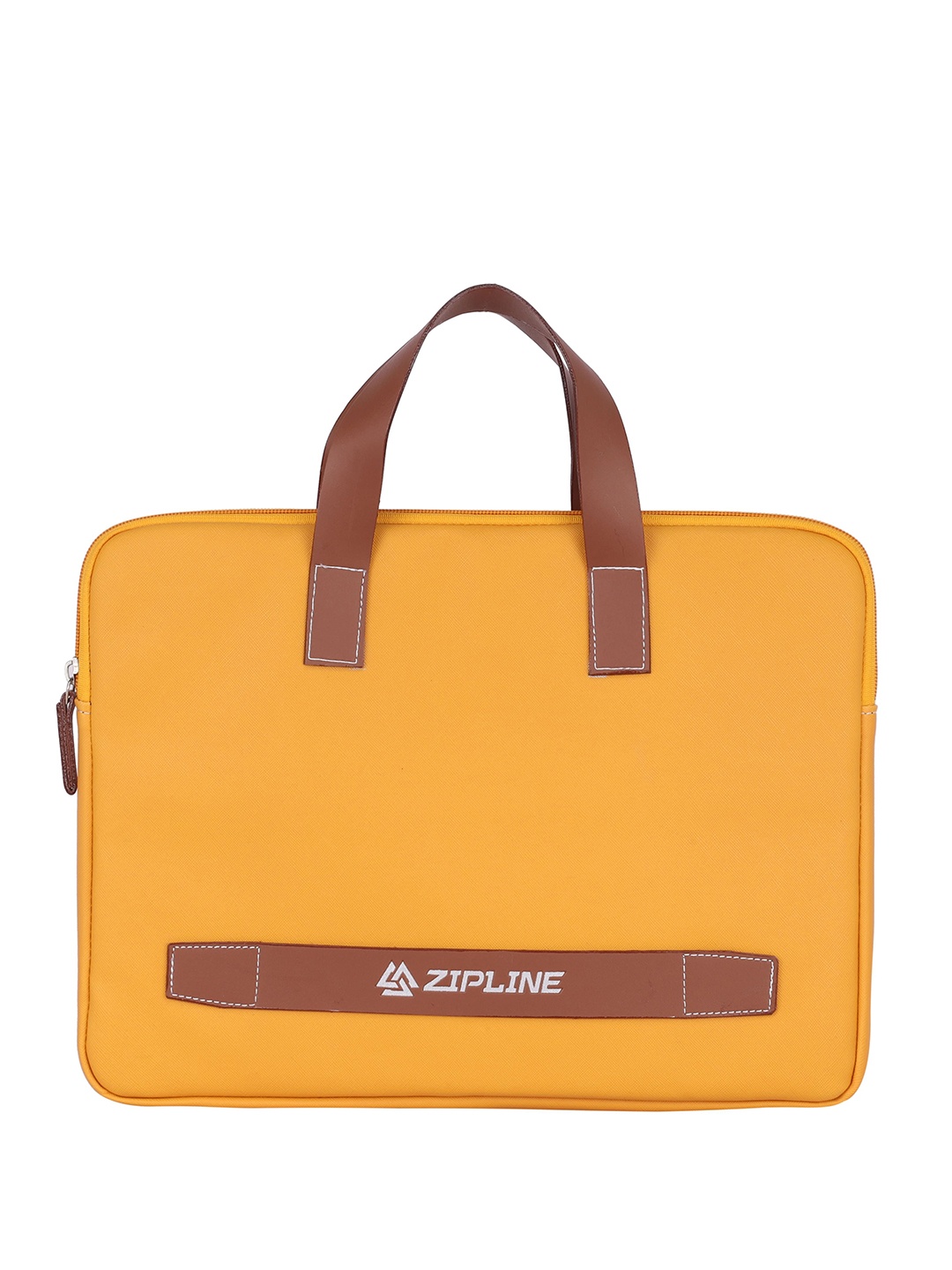 

ZIPLINE Unisex Leather Laptop Bag, Yellow