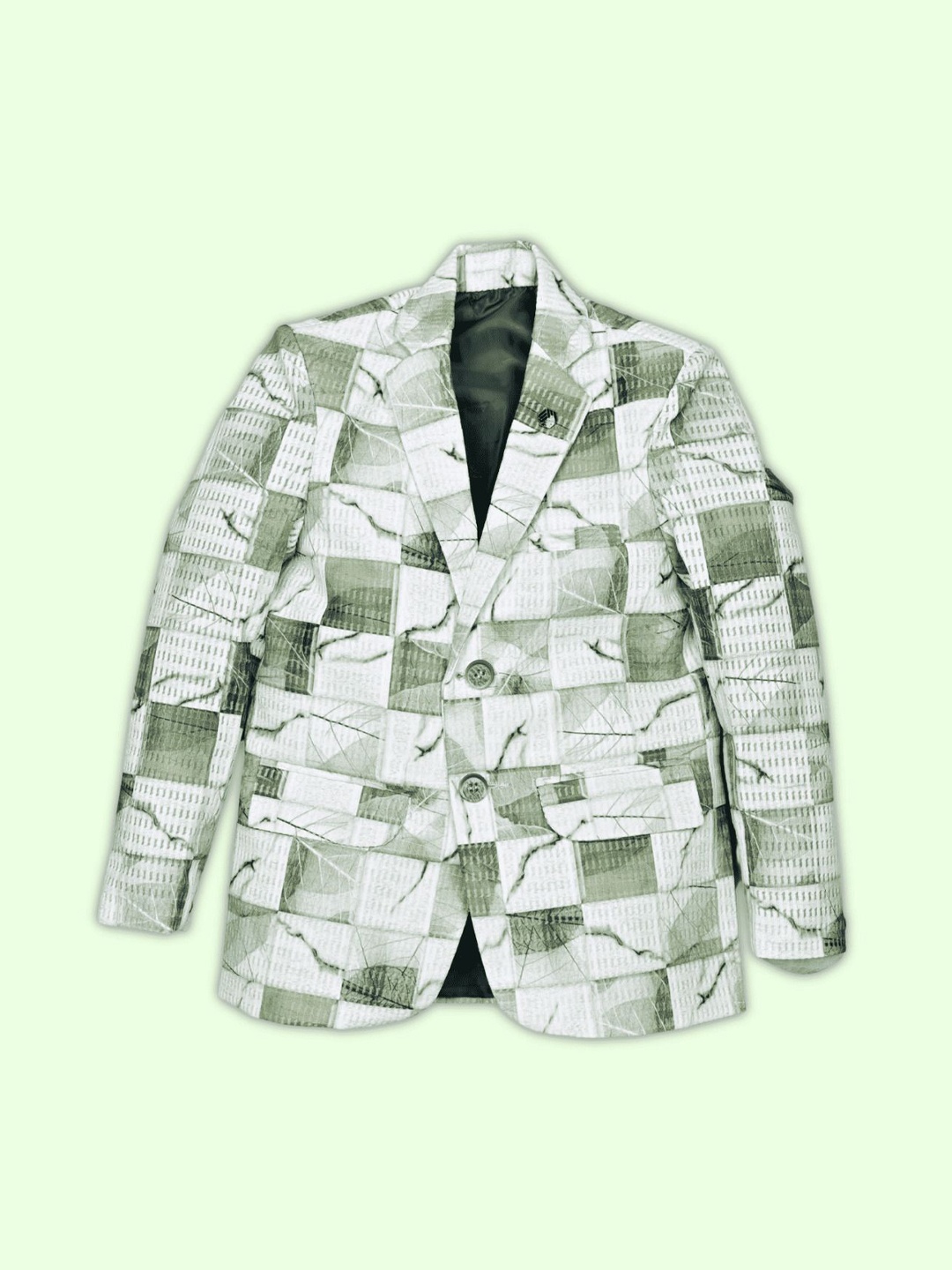 

BT DEZINES Boys Printed Single-Breasted Party Blazers, Lime green