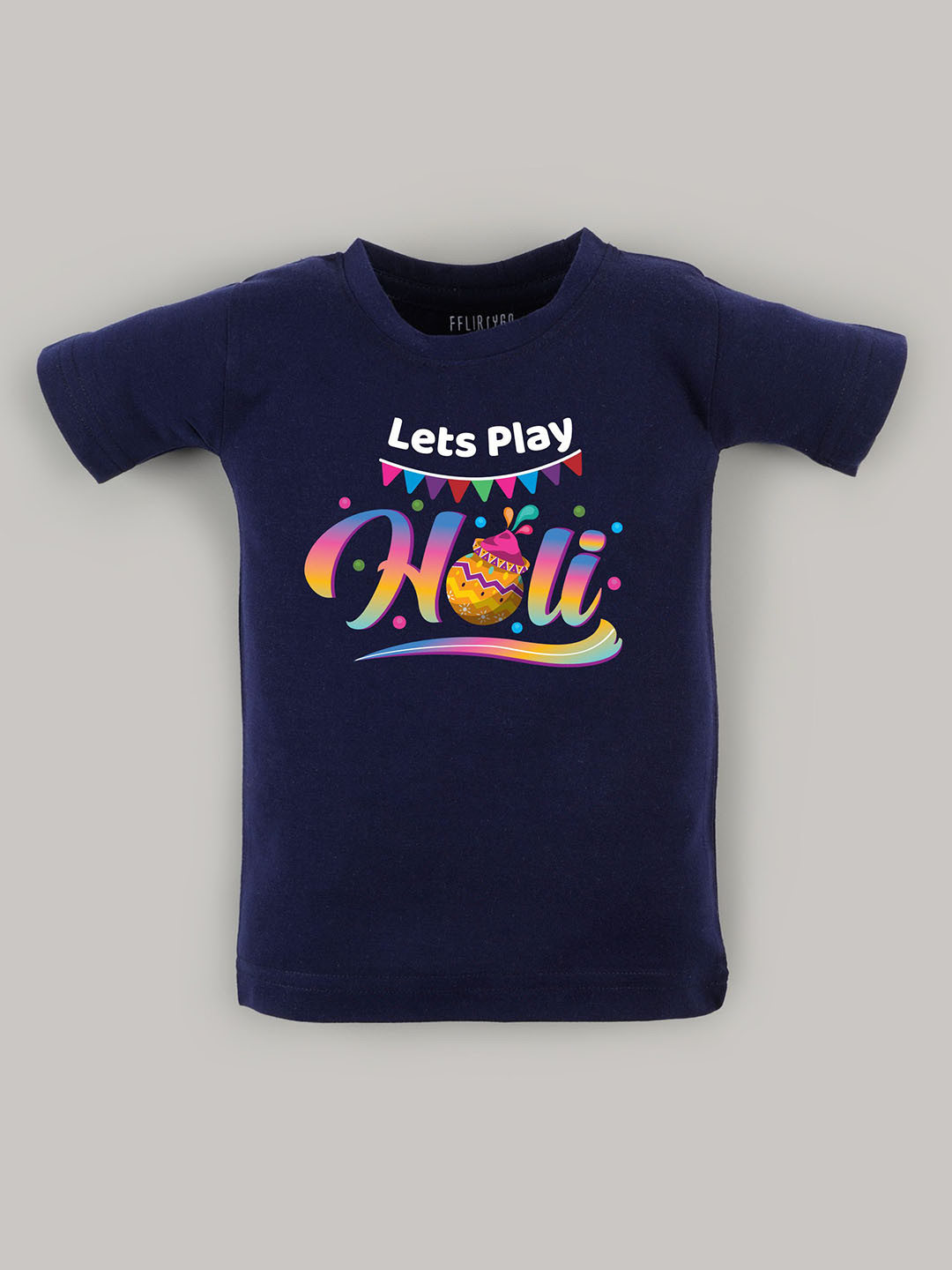 

FFLIRTYGO Unisex Kids Graphic Printed Round Neck Cotton T-shirt, Blue