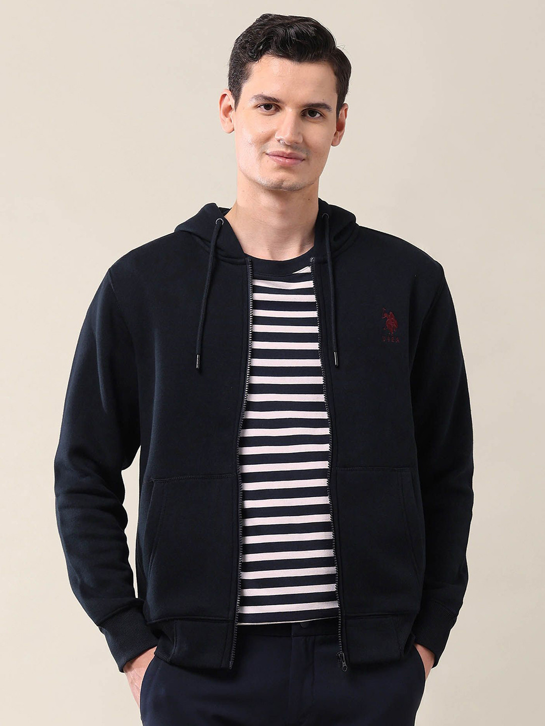 

U.S. Polo Assn. Men Hooded Sweatshirt, Navy blue