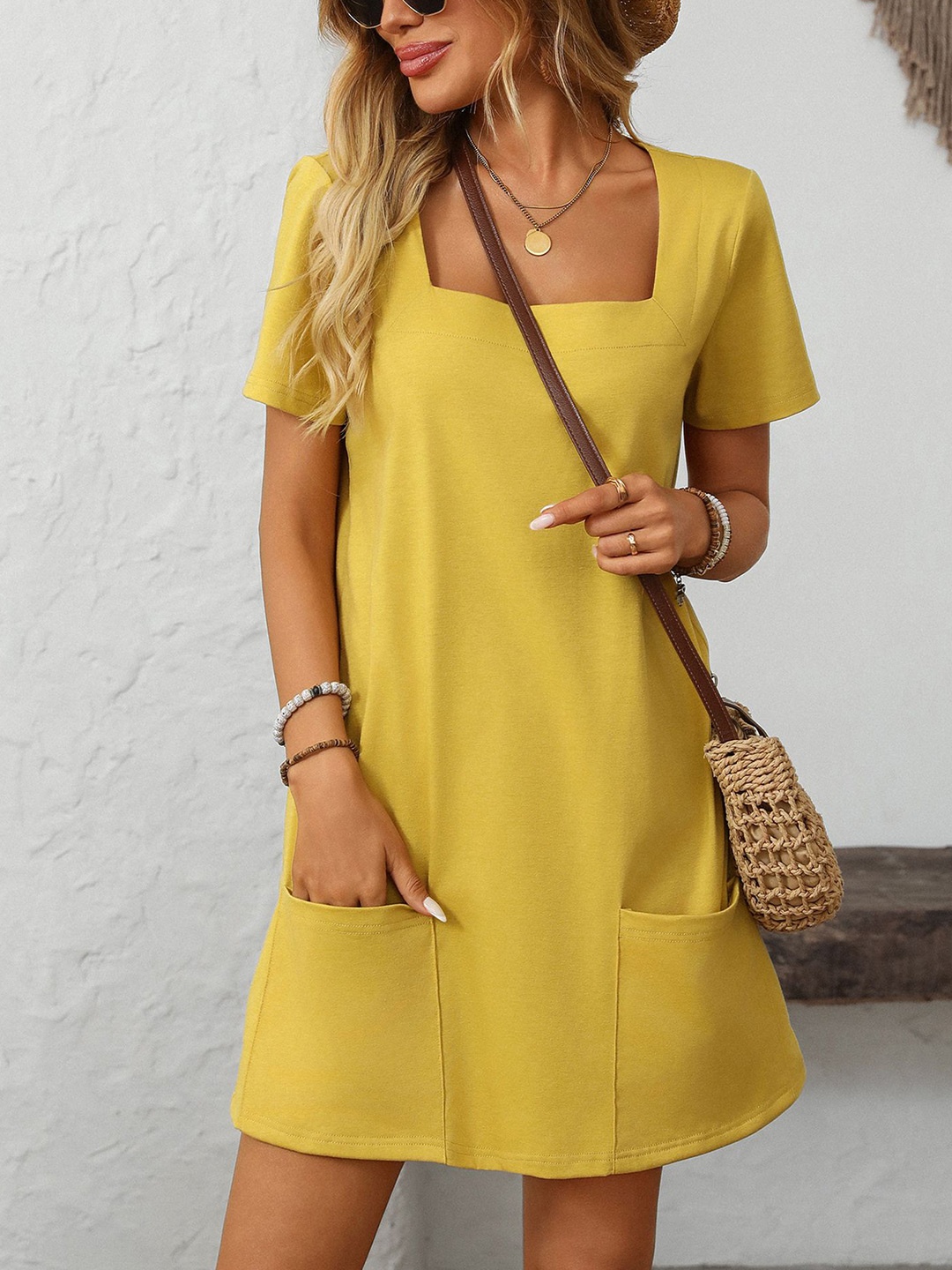 

StyleCast x Revolte Women Sheath Mini Dress, Yellow