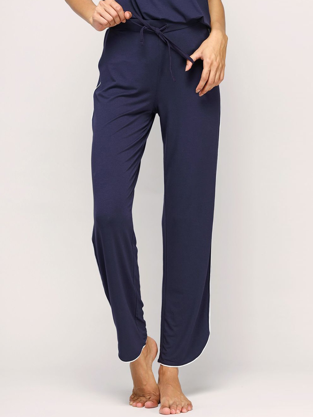 

necesera Women Mid Rise Lounge Pants, Navy blue