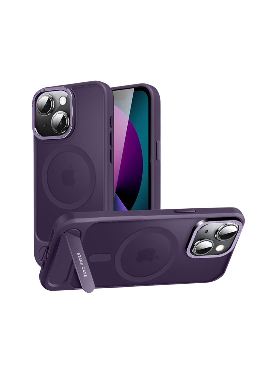 

Karwan Matte Compatible with Stand Magnetic iPhone 14 Back Case, Purple