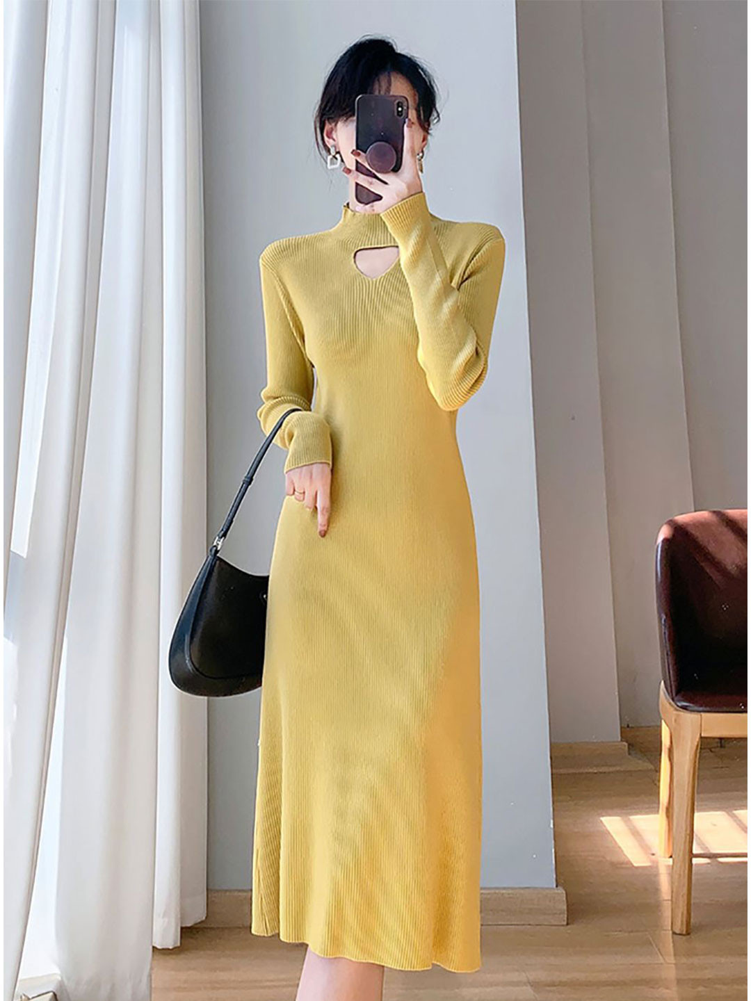 

StyleCast x Revolte Scuba Maxi Midi Dress, Yellow