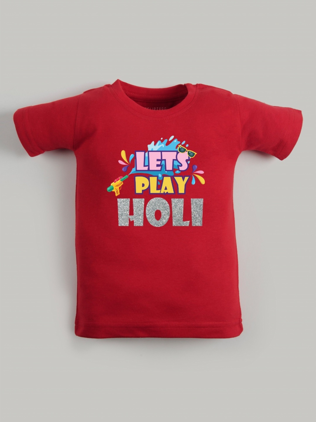 

FFLIRTYGO Unisex Kids Graphic Printed Round Neck Cotton T-shirt, Red
