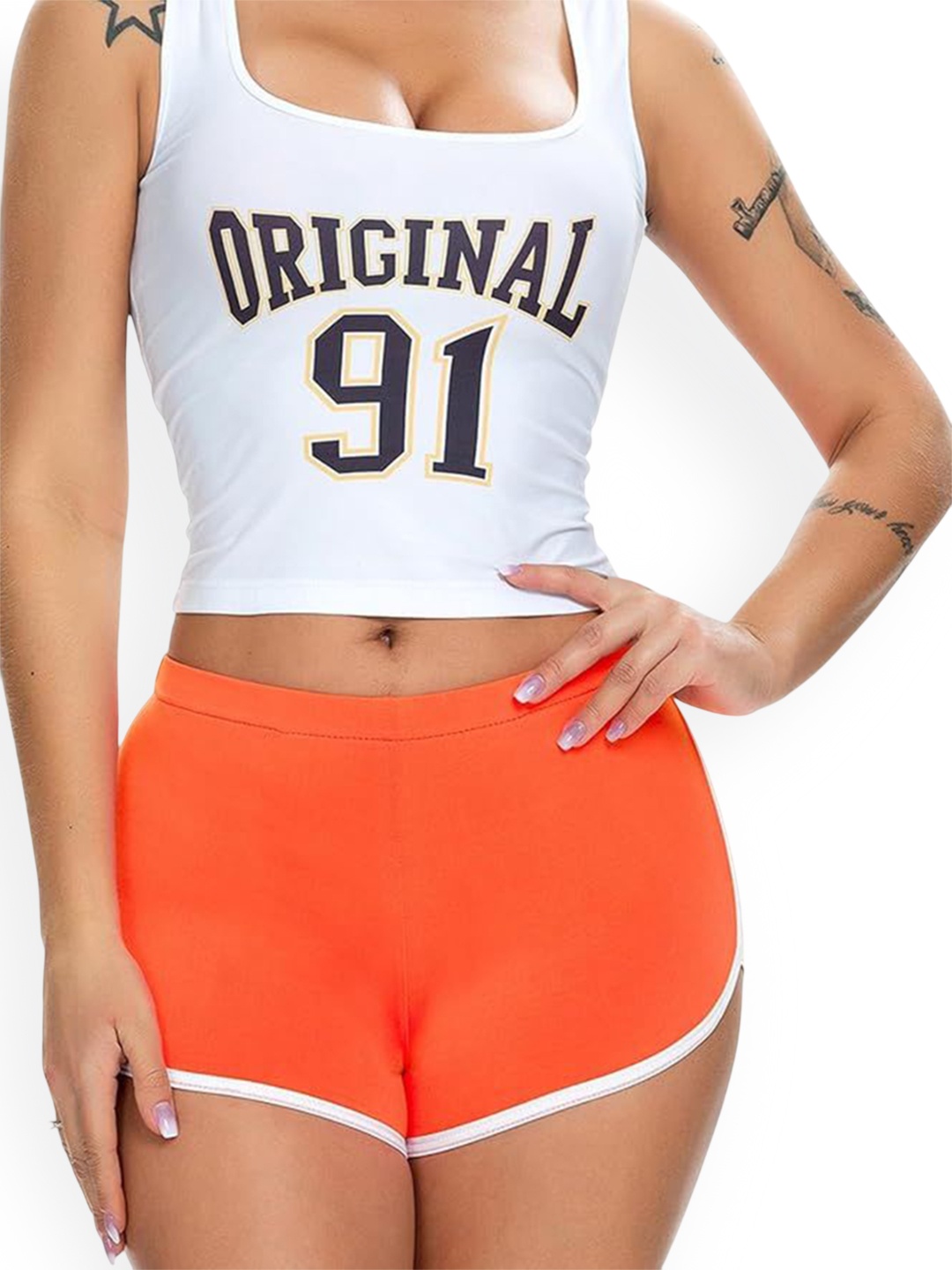 

BRACHY Women High-Rise Training or Gym Sports Shorts, Peach