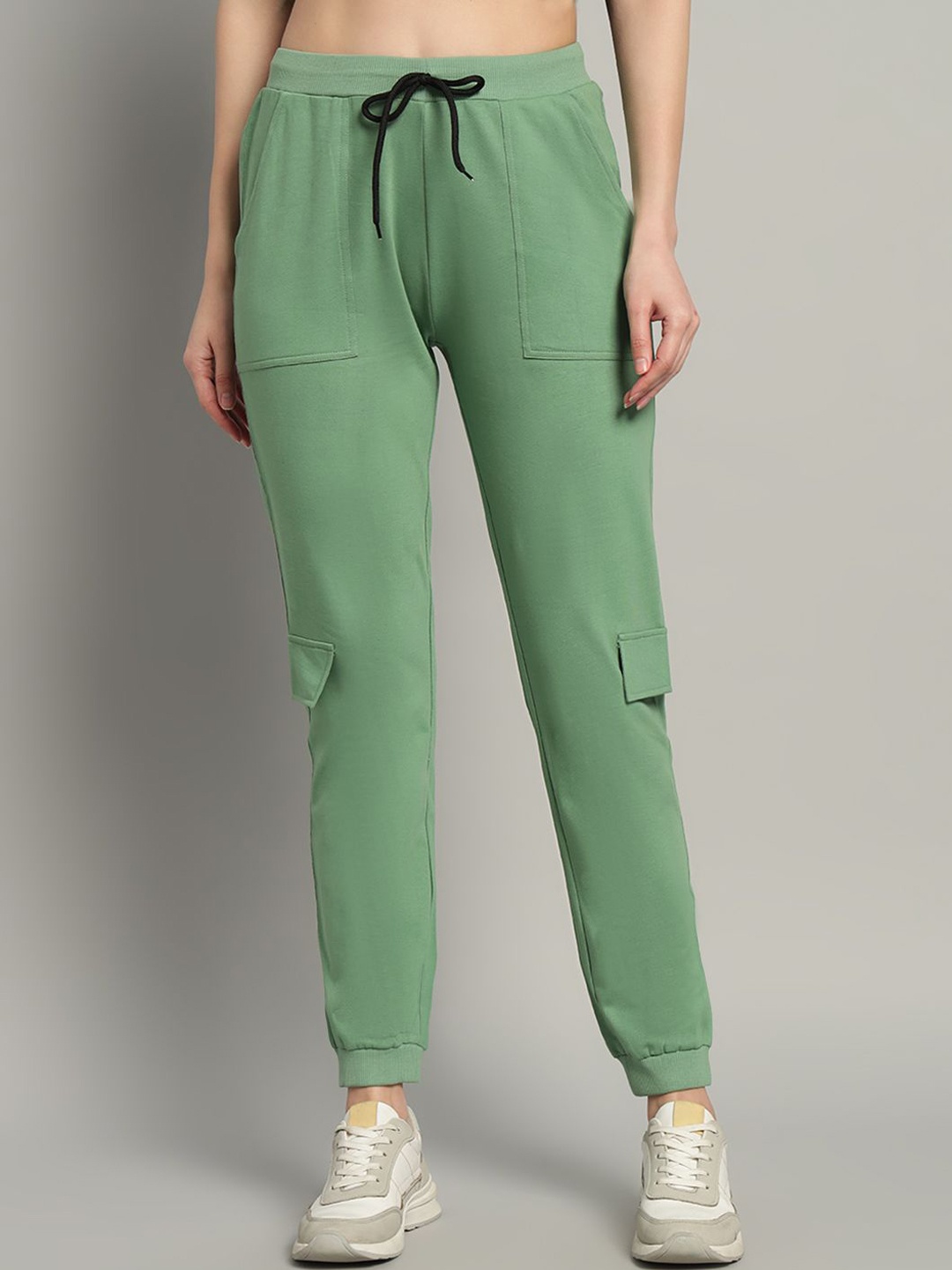 

GUTI Women Mid Rise Cargo Joggers, Green