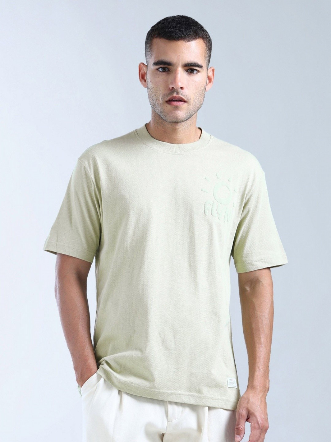 

Flying Machine Men Brand Logo Printed T-shirt, Green