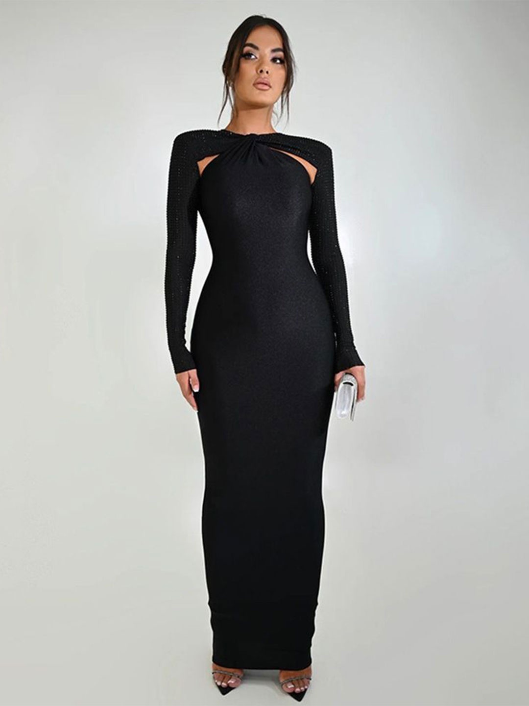 

StyleCast x Revolte Women Bodycon Maxi Dress, Black