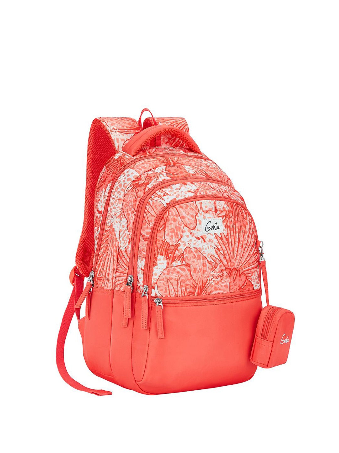 

Genie Girls Graphic Printed Ergonomic Backpack, Coral