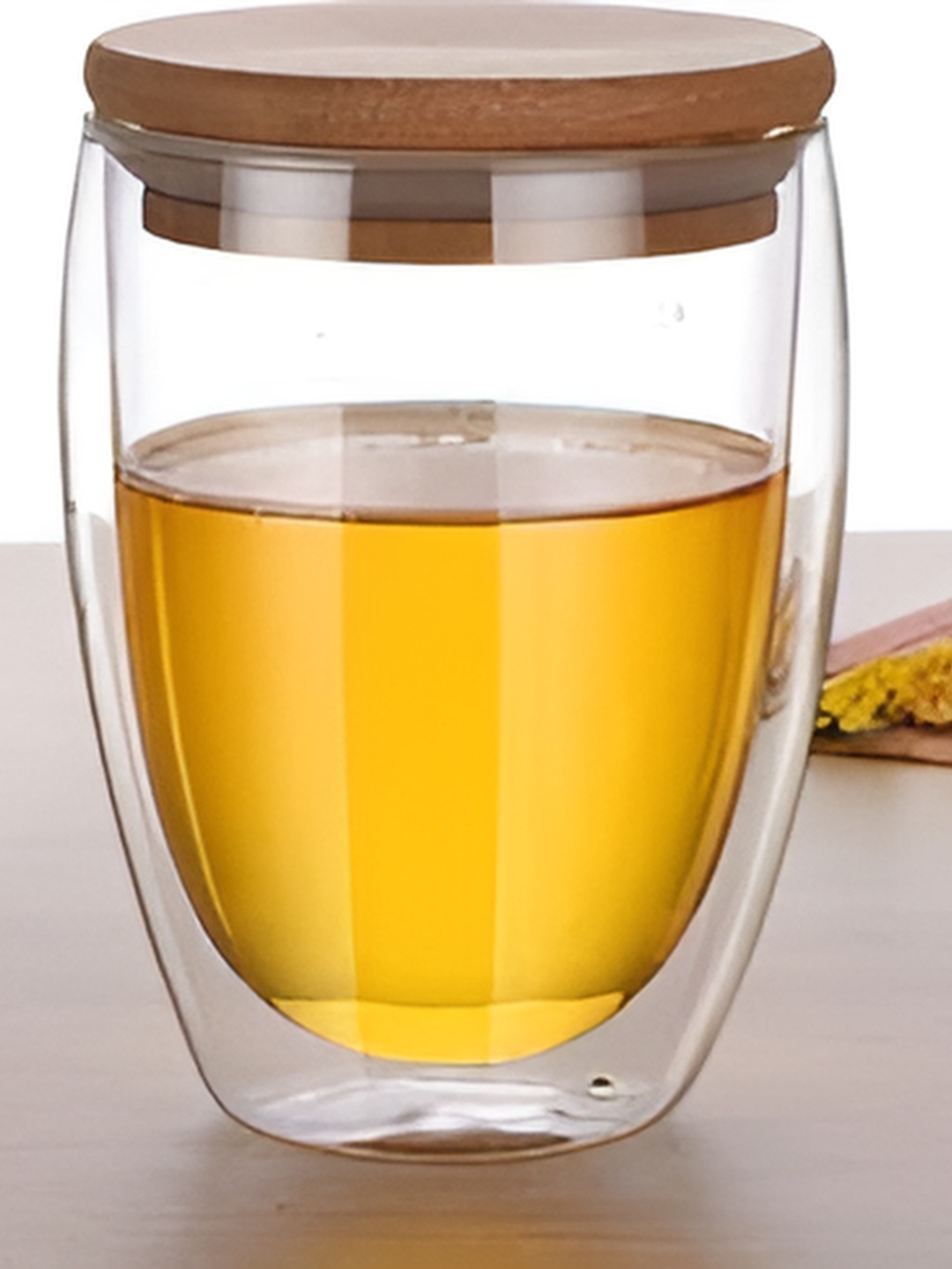 

We3 Transparent Glass Glossy Finished Double Wall Cup 350ml