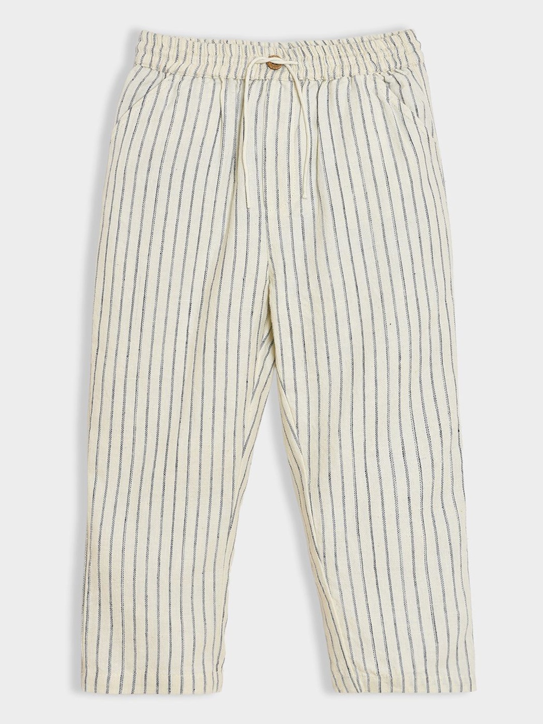 

MiArcus Boys Woven Striper Trousers, Cream
