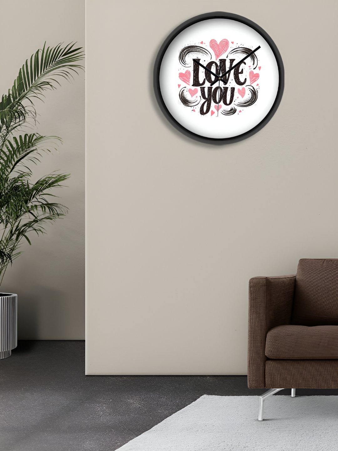 

OLIVE TREE Black & White Printed Round Shaped Contemporary Analogue Wall Clock