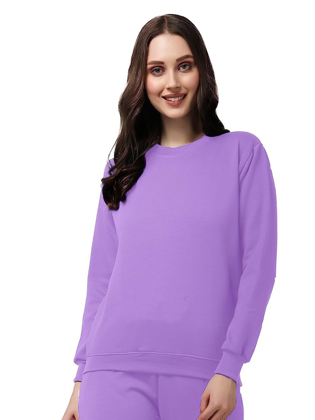 

NOTWILD Women Round Neck Pullover Sweatshirt, Lavender