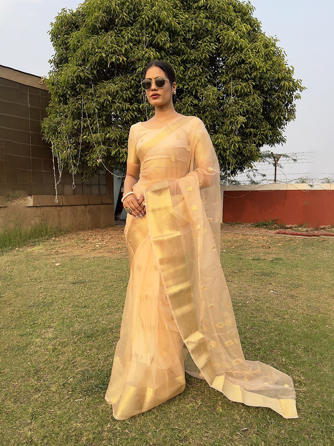 

bansari textiles Woven Design Zari Pure Cotton Kota Saree, Yellow