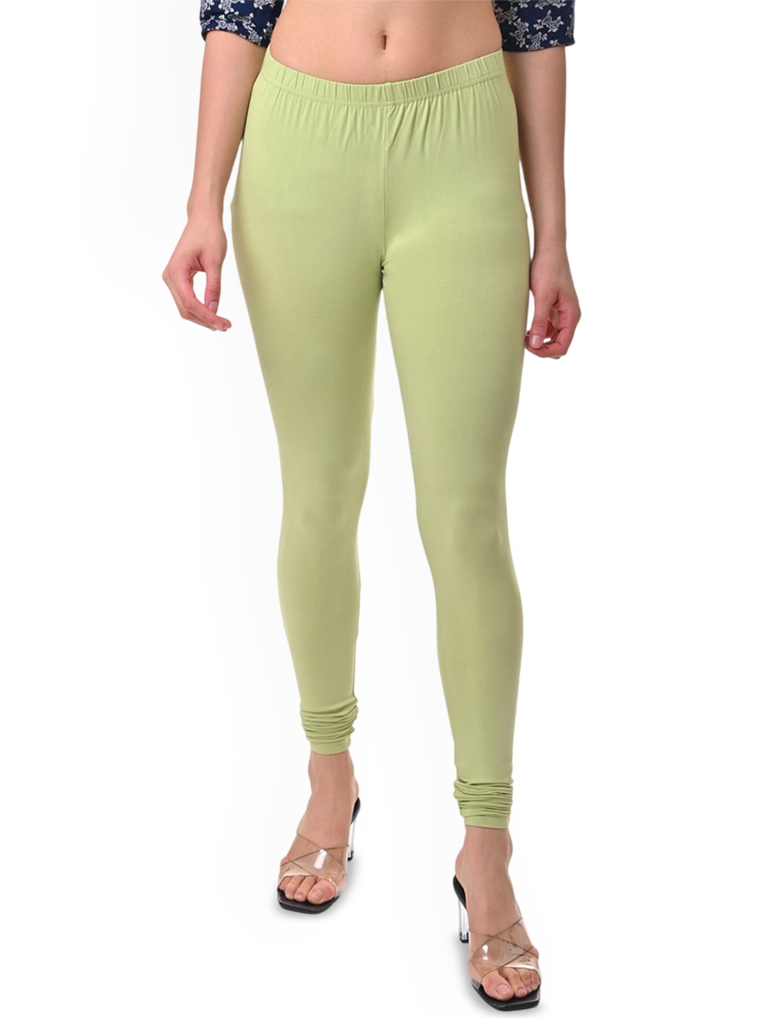 

Fly Birds Women Mid-Rise Churidar-Length Leggings, Green