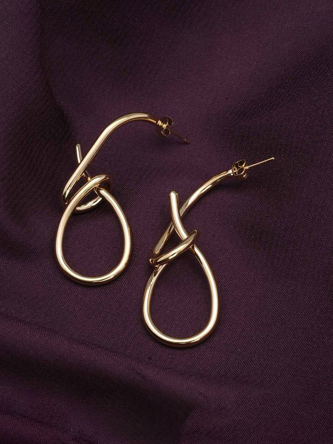 

PALMONAS Contemporary Drop Earrings, Gold