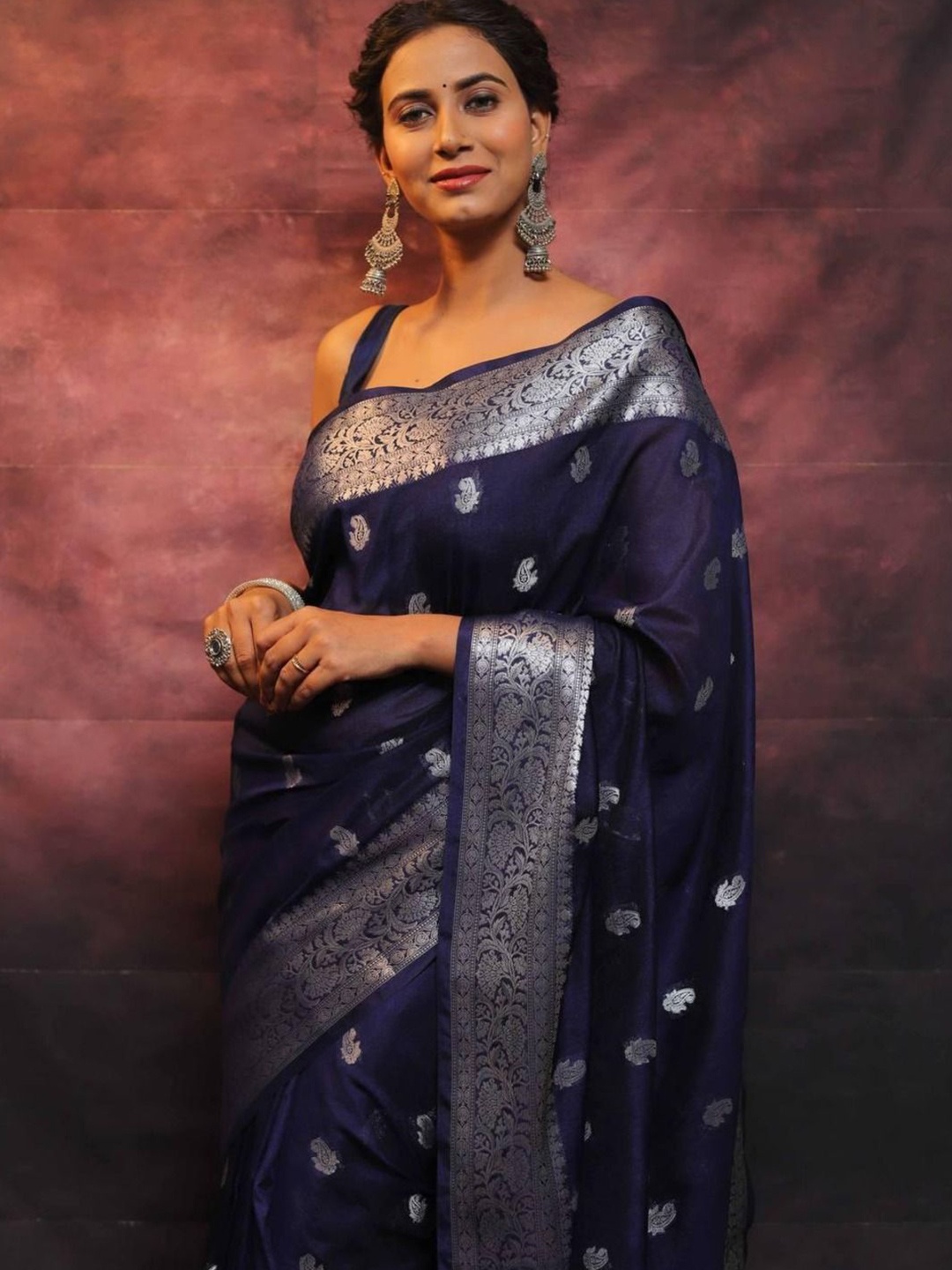 

Anouk Woven Design Zari Banarasi Saree, Blue