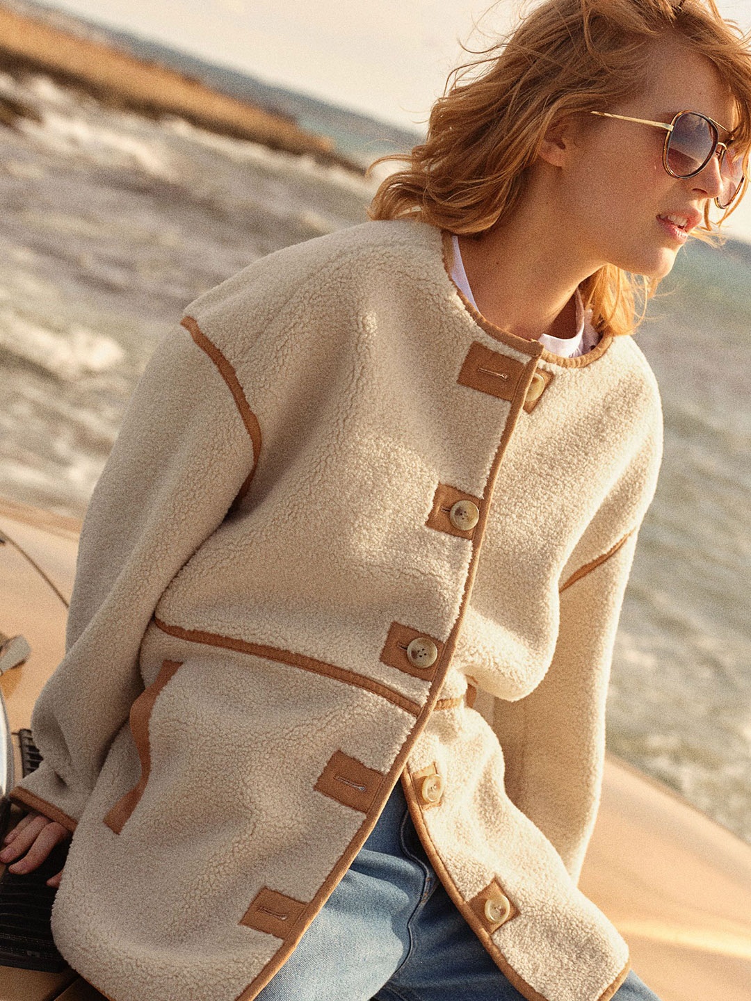 

H&M Teddy Jacket, Beige