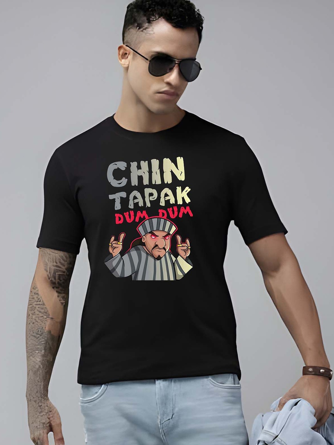 

Moda Rapido Men Chhota Bheem Graphic Printed Round Neck Cotton T-shirt, Black