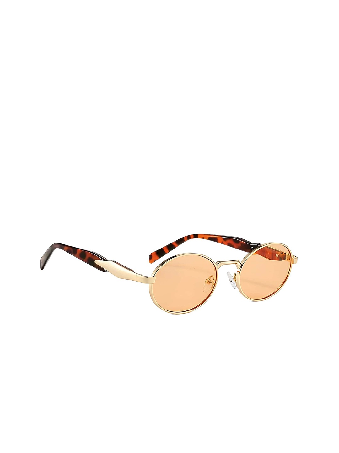 

4Flaunt Unisex Oval Sunglasses with UV Protected Lens 4F-ESSNTL03-GLDORNG, Orange