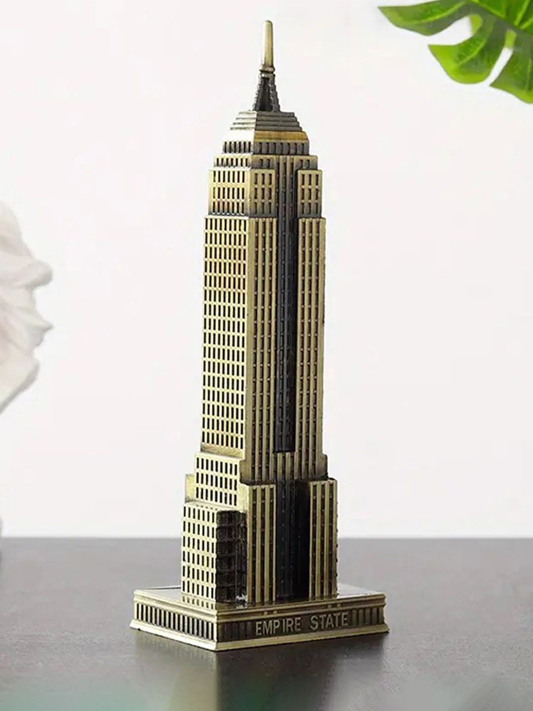 

DecorTwist Gold-Toned and Black Metal New York City Empire State Curio Showpiece