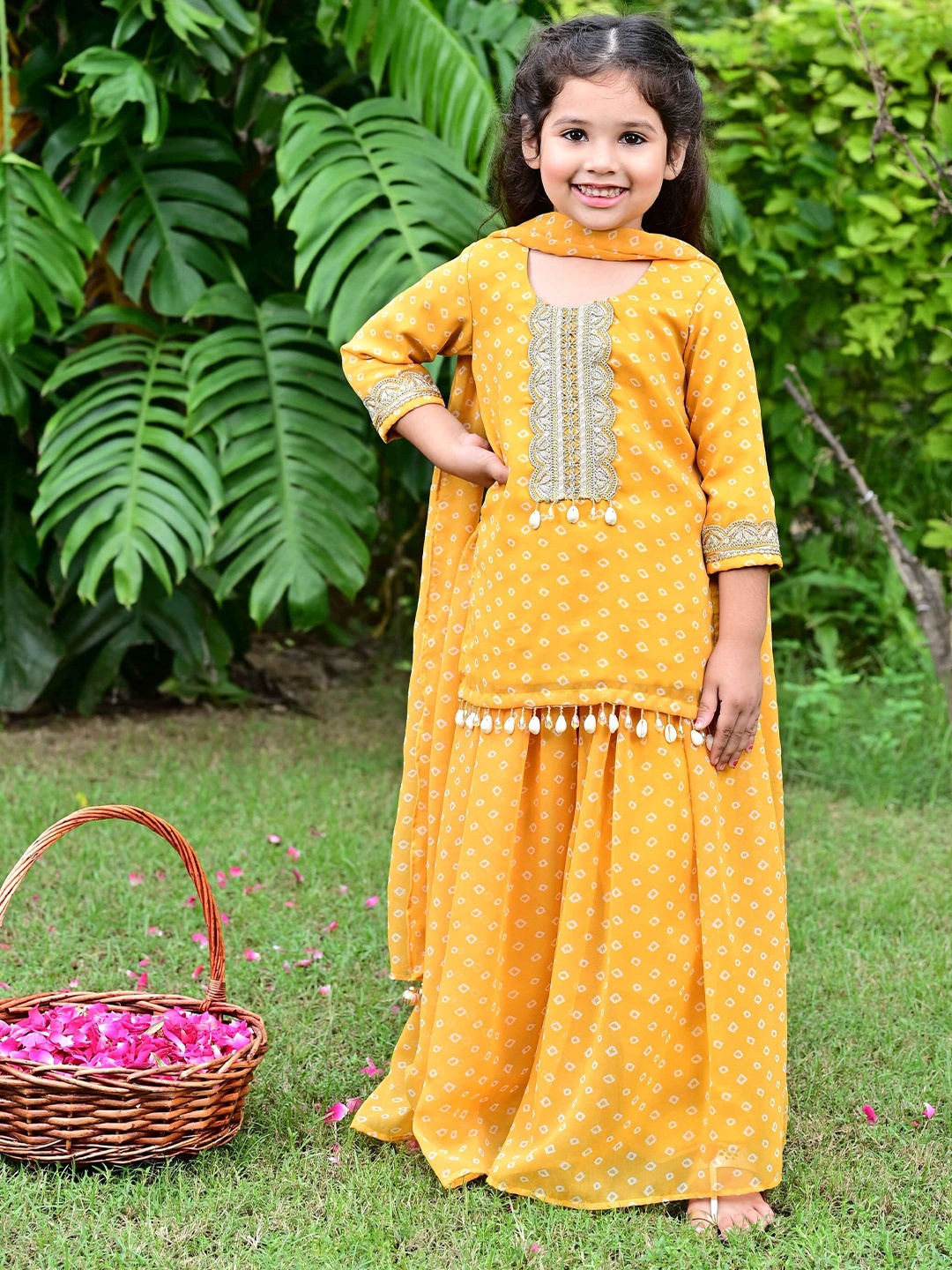 

EthIndia Georgette Maxi Dress, Yellow