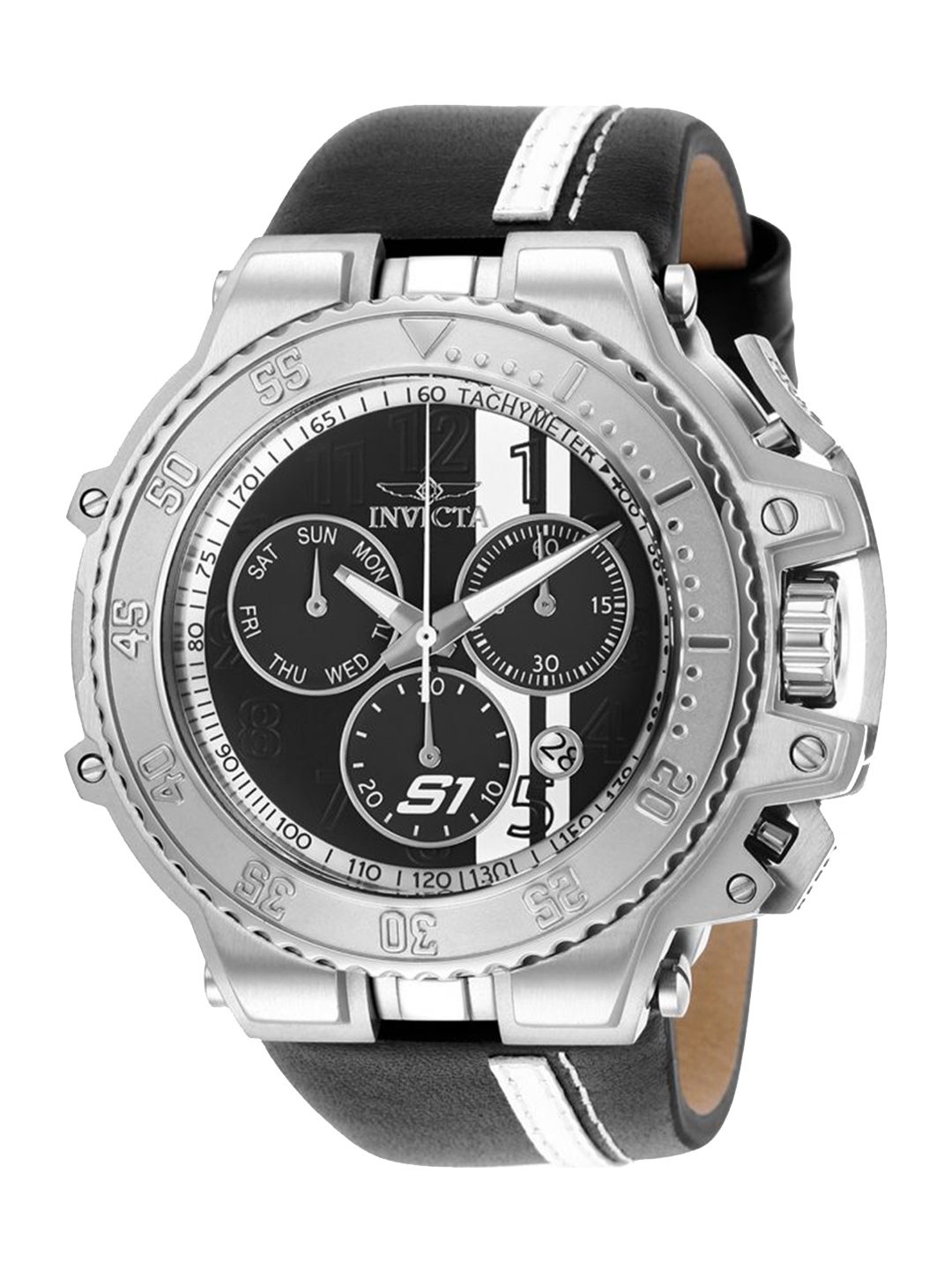 

Invicta Men Dial & Leather Straps Analogue Watch 28395, Black