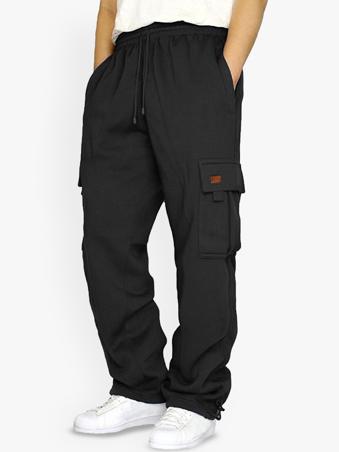 

StyleCast x Revolte Men Loose Fit Easy Wash Chinos Trousers, Black