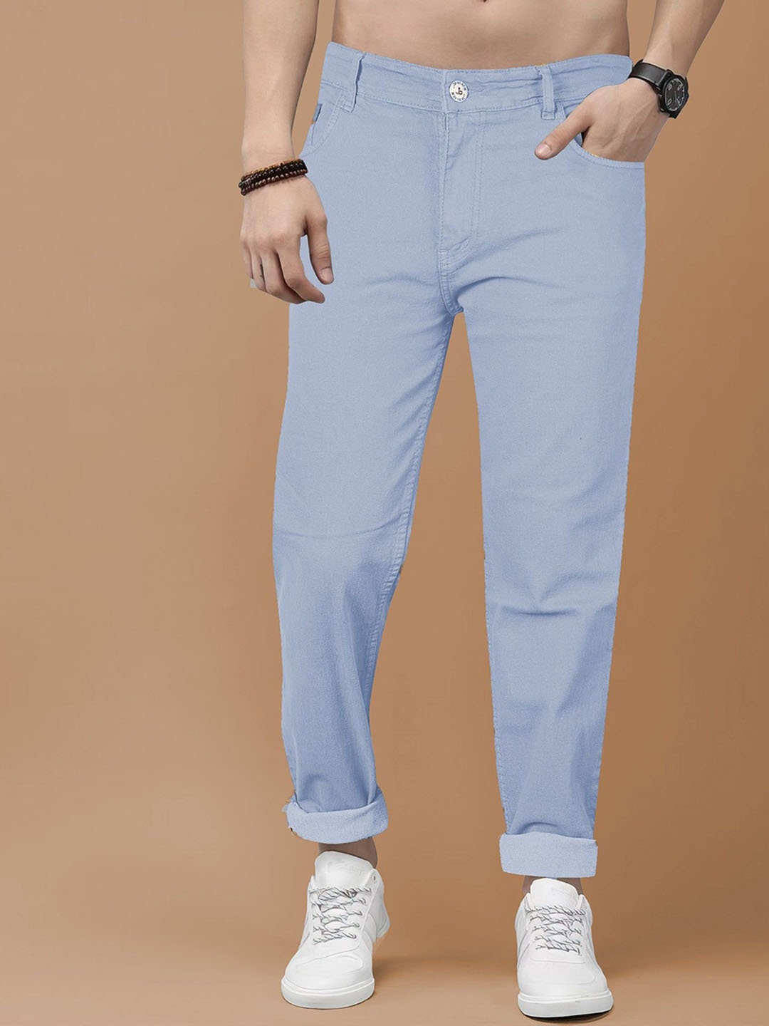 

Jb Just BLACK Men Urban Slim Slim Fit Acid Wash Stretchable Jeans, Blue